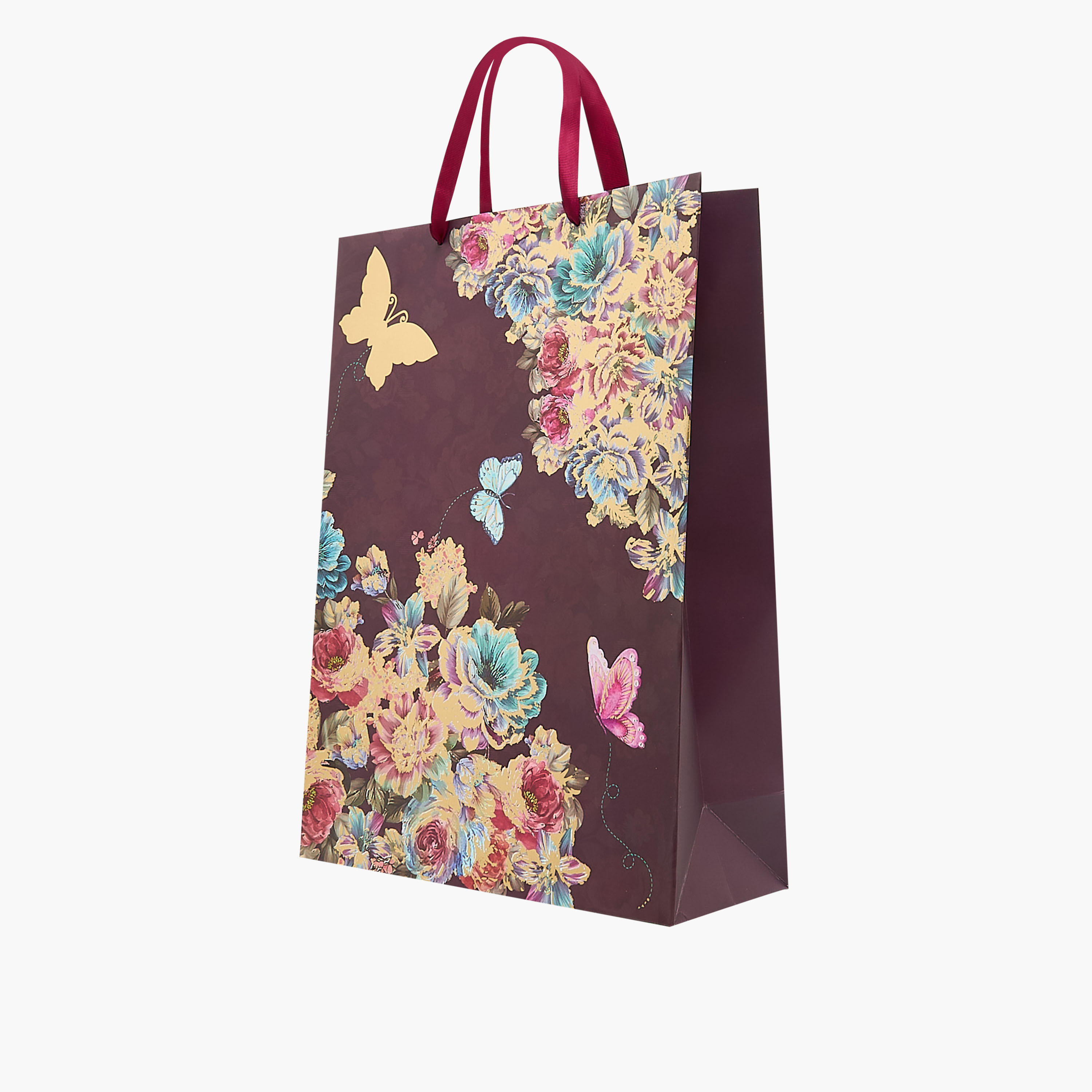 Butterfly and Flower Print Paper Gift Bag - Extra Large-household-giftingaccessories-giftings-image-2