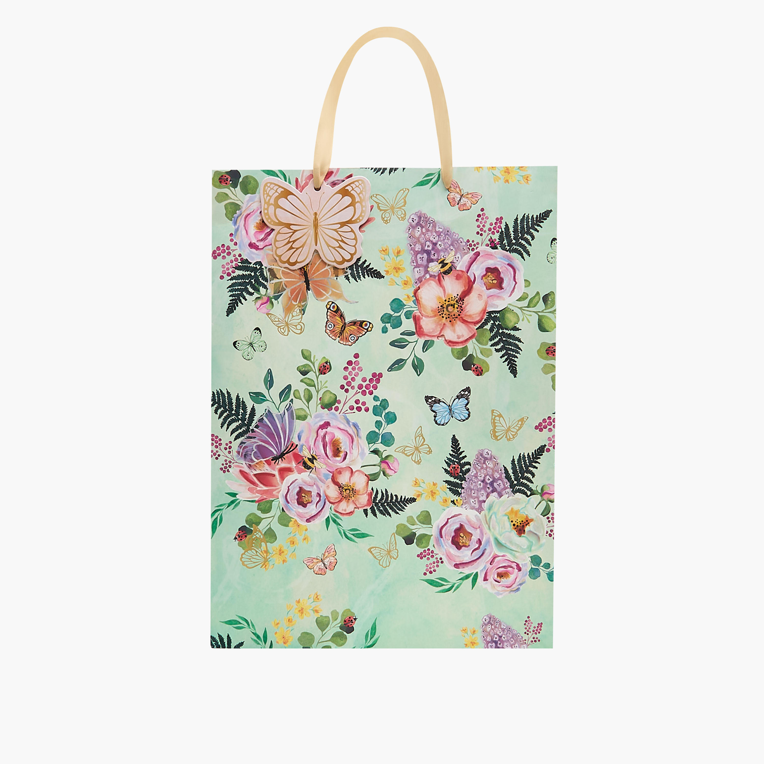 Floral Print Paper Gift Bag - Large-household-giftingaccessories-giftings-image-1