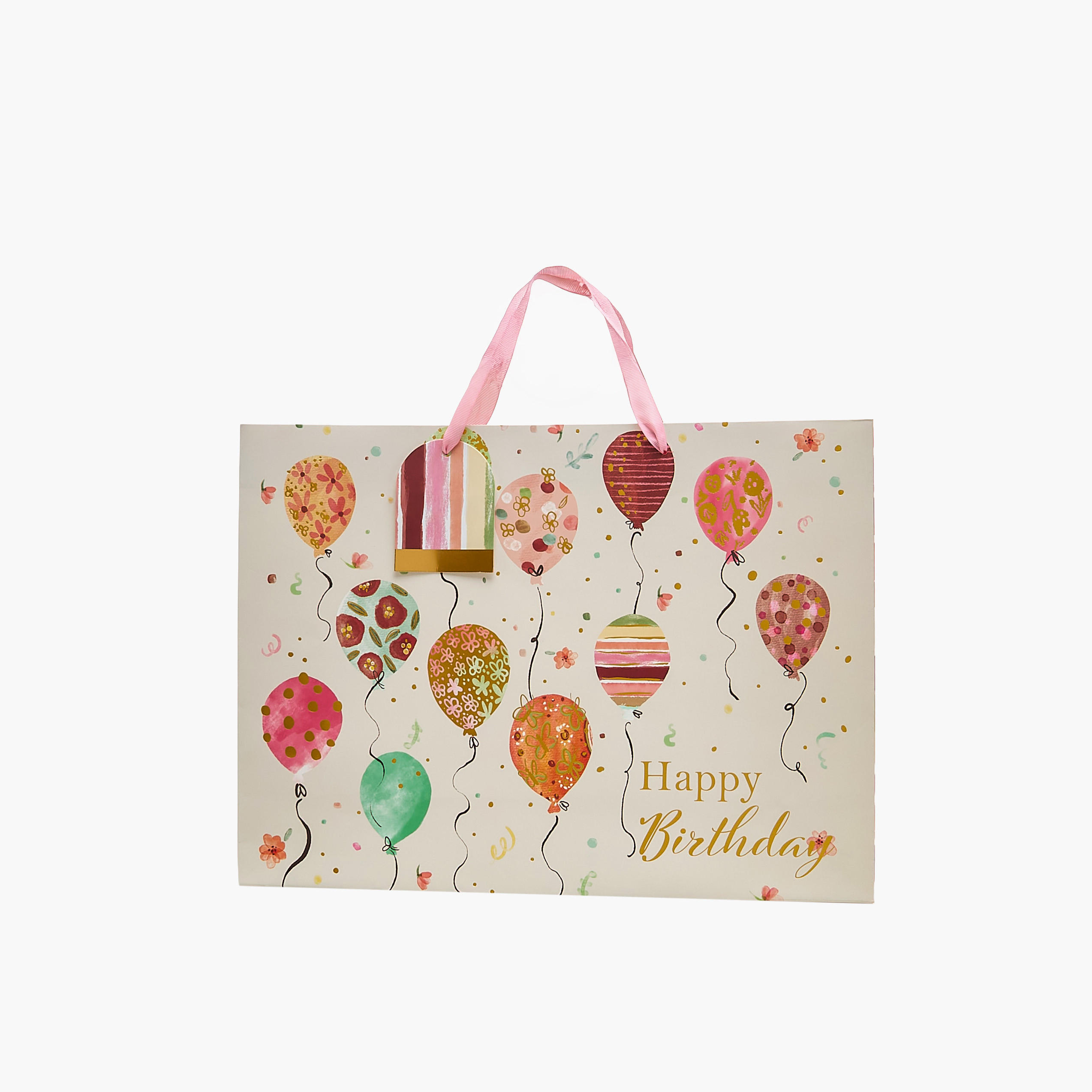 Happy Birthday Balloon Print Paper Gift Bag - Large-household-giftingaccessories-giftings-image-1