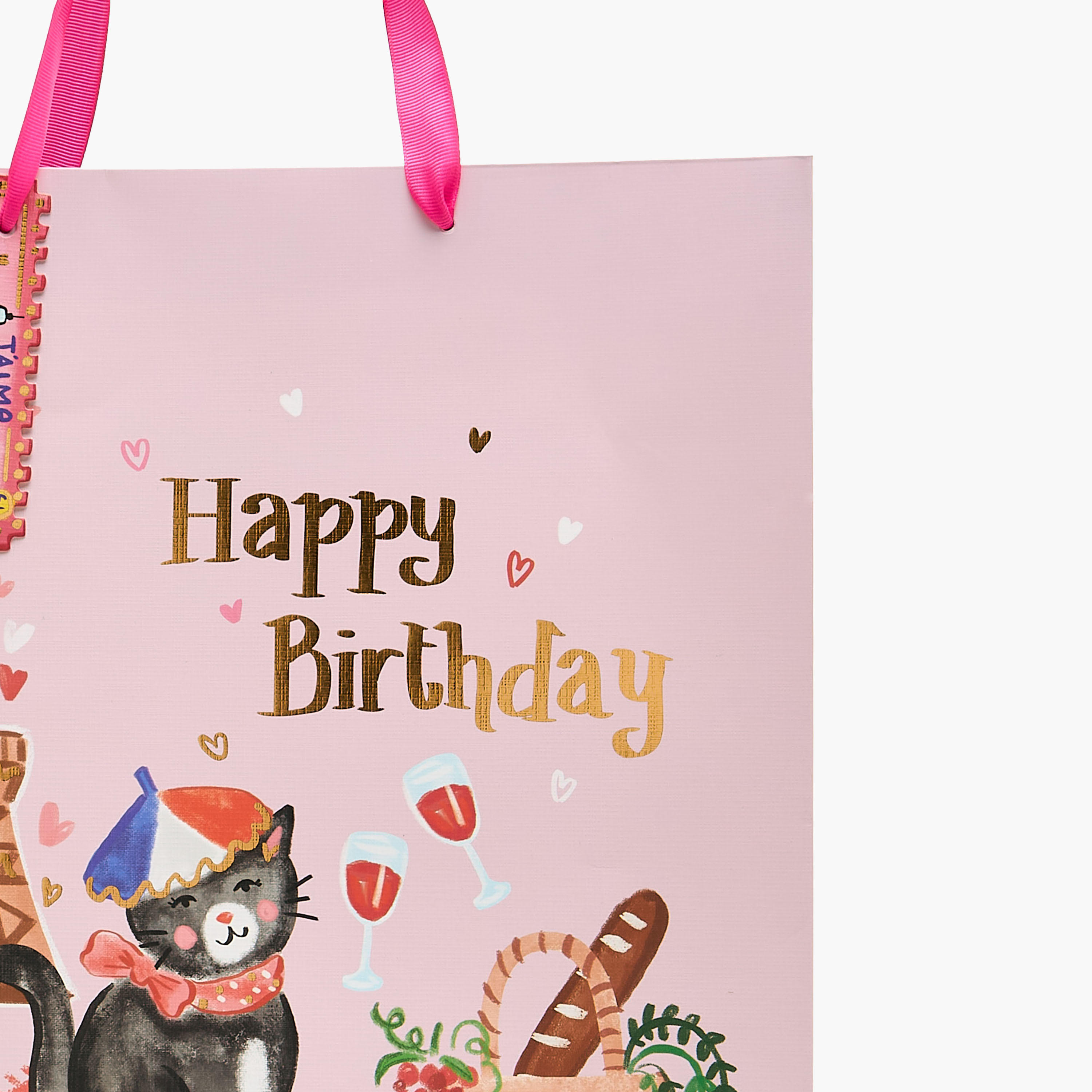 Paris Happy Birthday Print Paper Gift Bag - Large-household-giftingaccessories-giftings-image-3