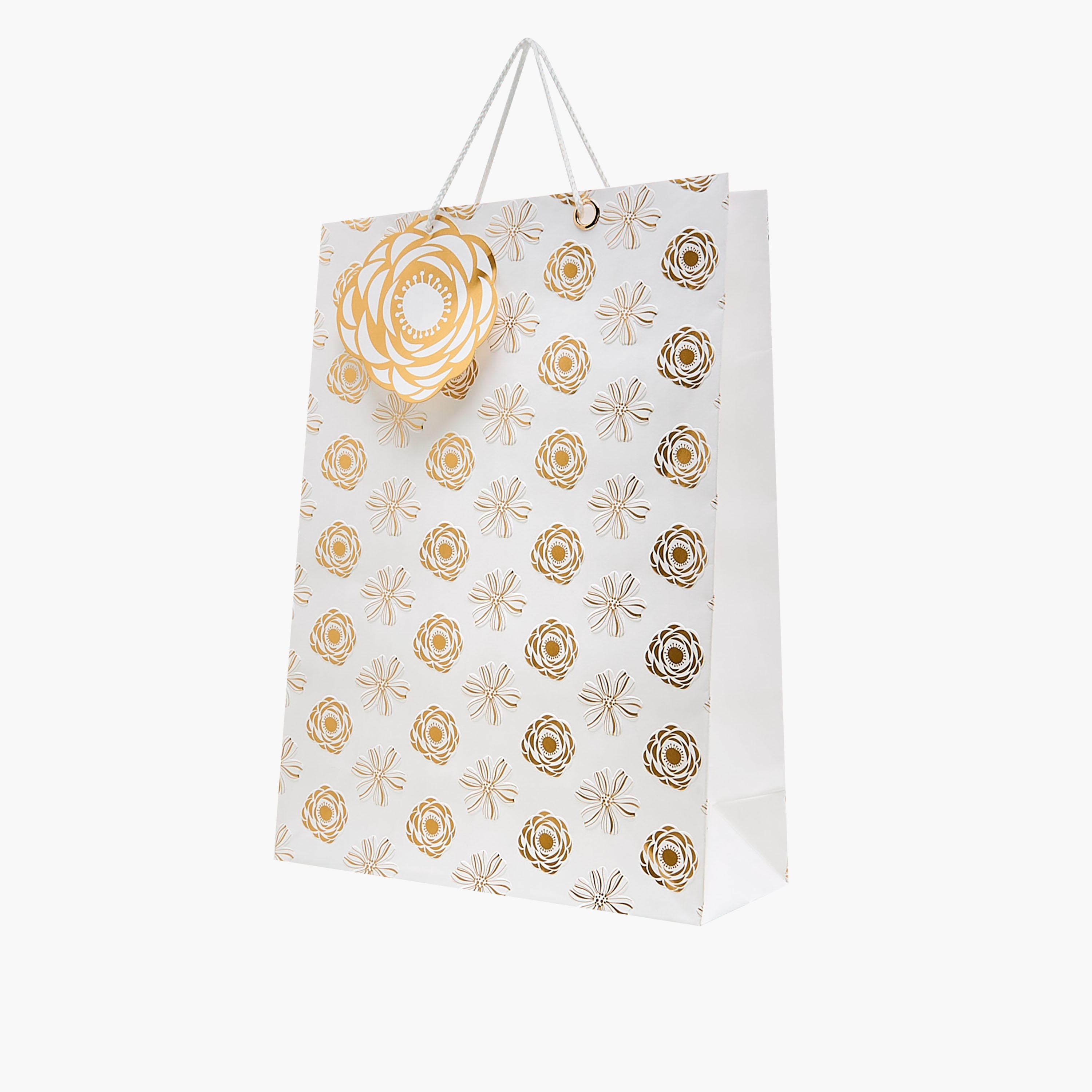 Flower Print Paper Gift Bag - Large-household-giftingaccessories-giftings-image-2