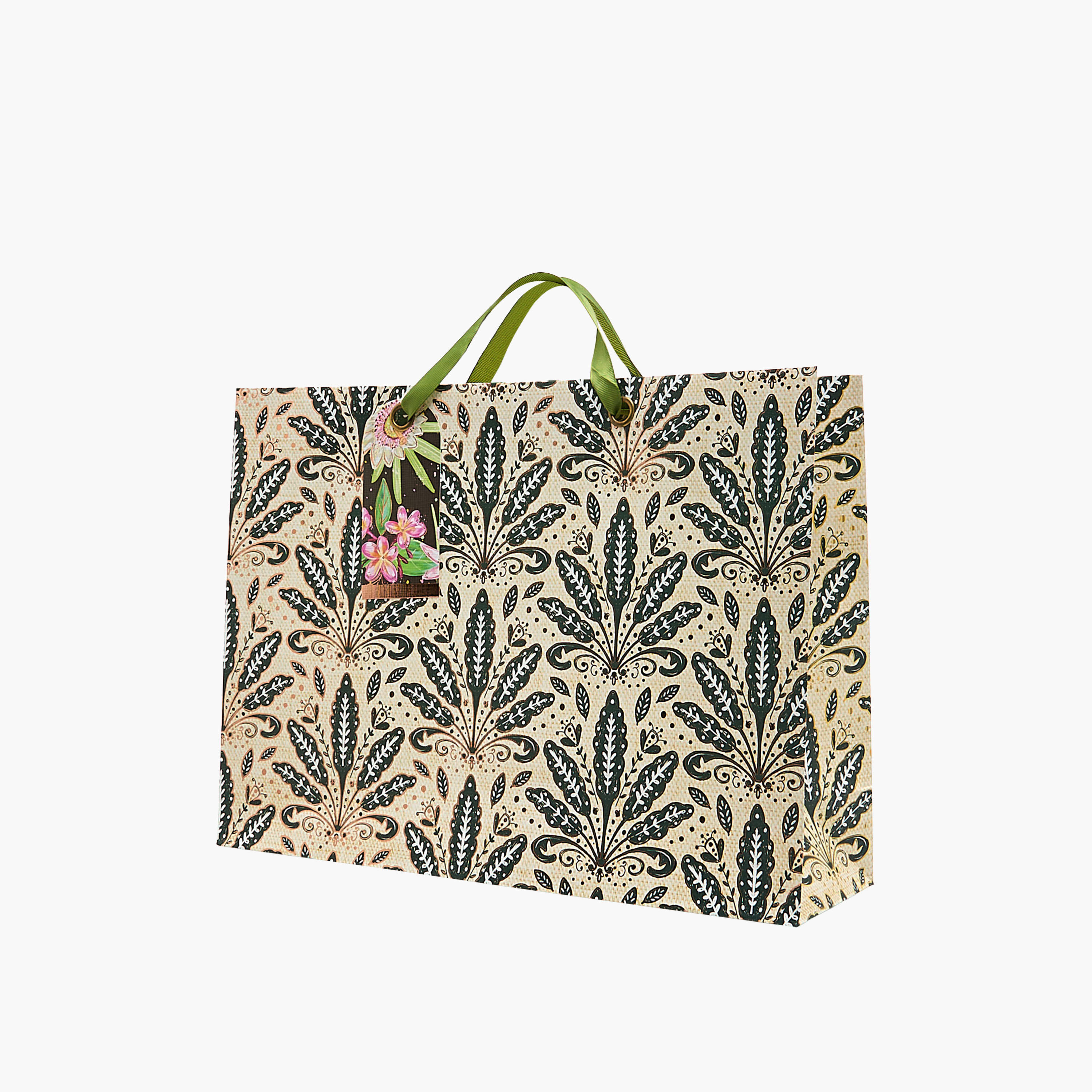 Leaf Print Paper Gift Bag - Large-household-giftingaccessories-giftings-image-2