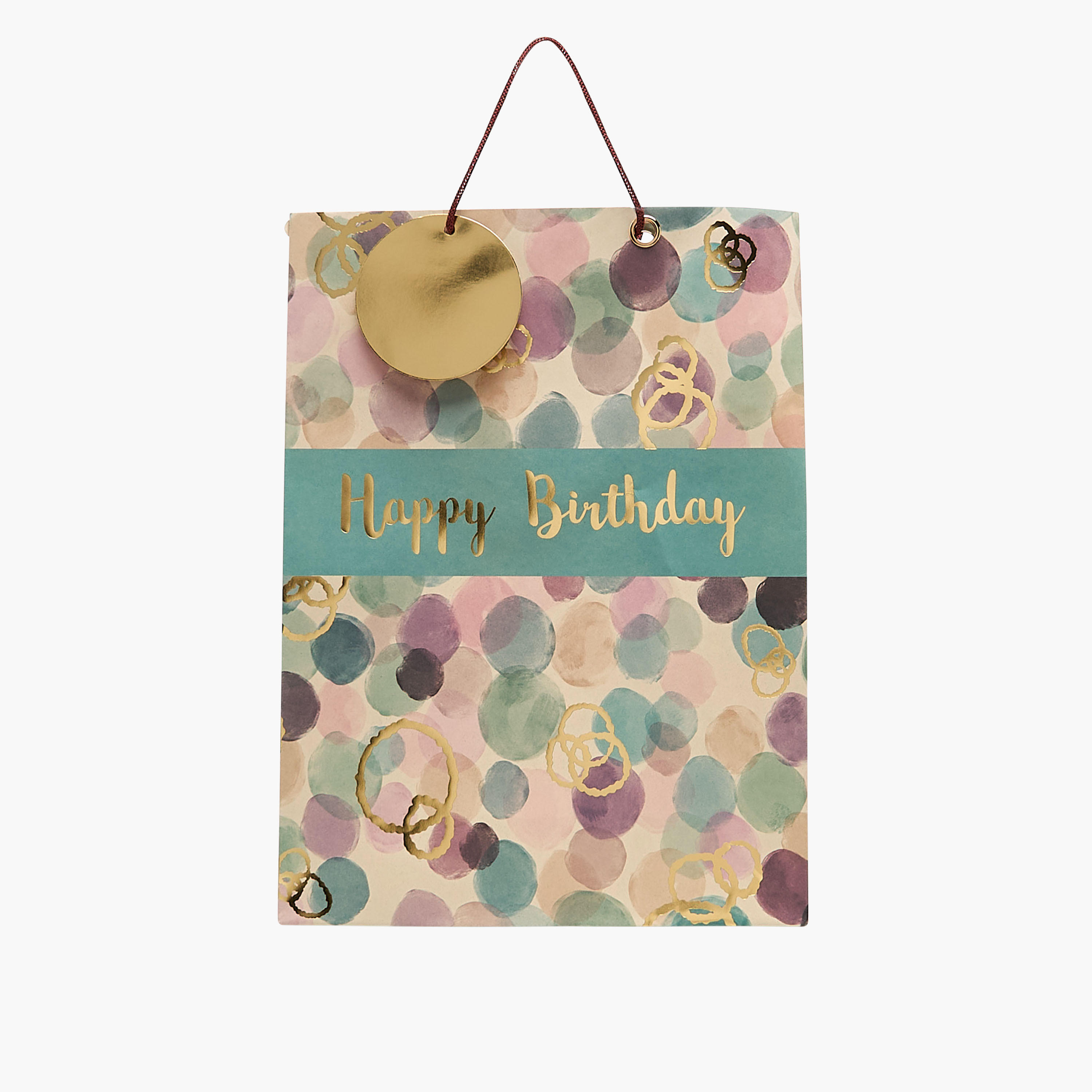 Happy Birthday Print Paper Gift Bag - Large-household-giftingaccessories-giftings-image-1