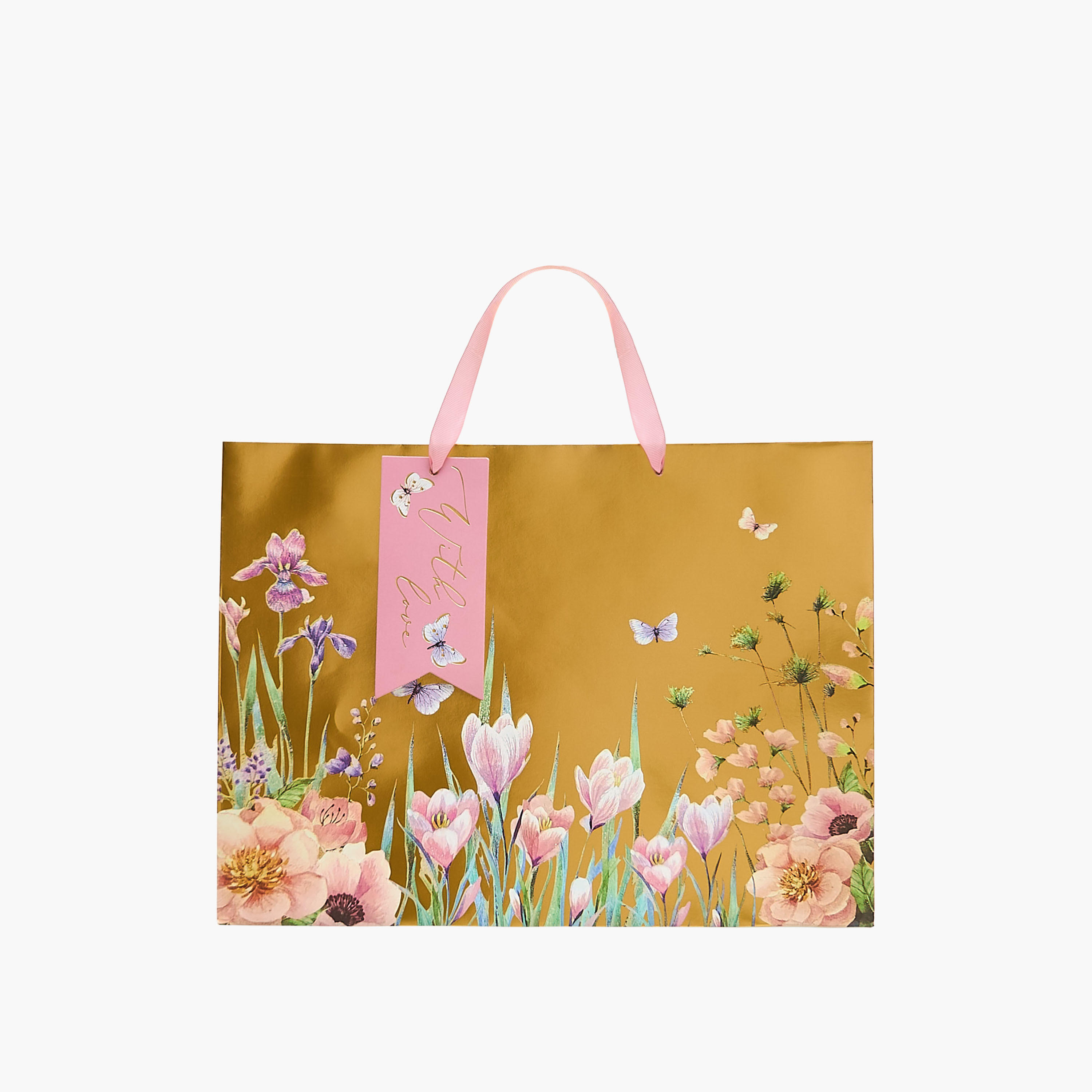 Floral Print Paper Gift Bag - Large-household-giftingaccessories-giftings-image-1