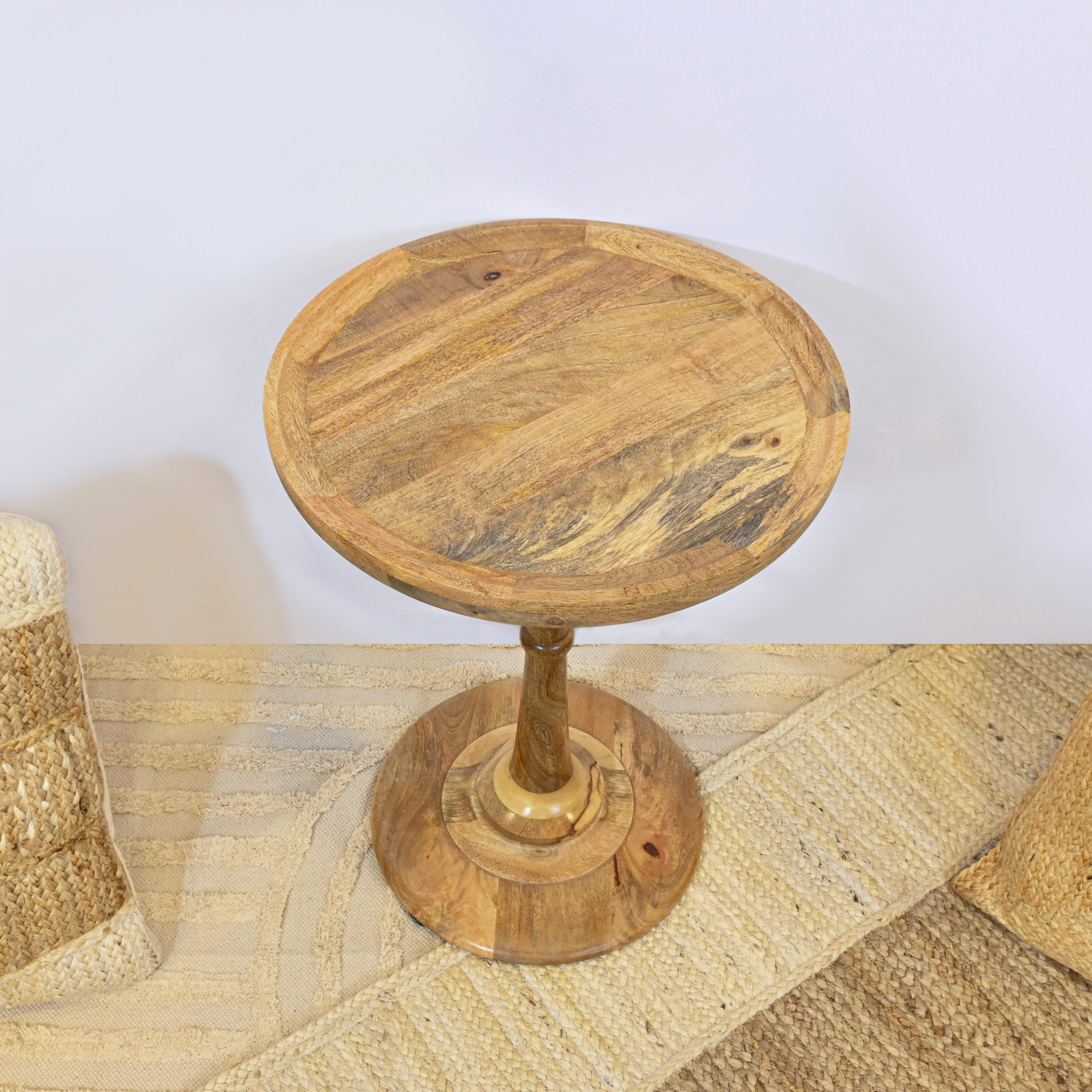 Crafted by Lifestyle Wooden Round Pedestal Table-household-dining-tablelinen-napkinsandaccessories-image-5