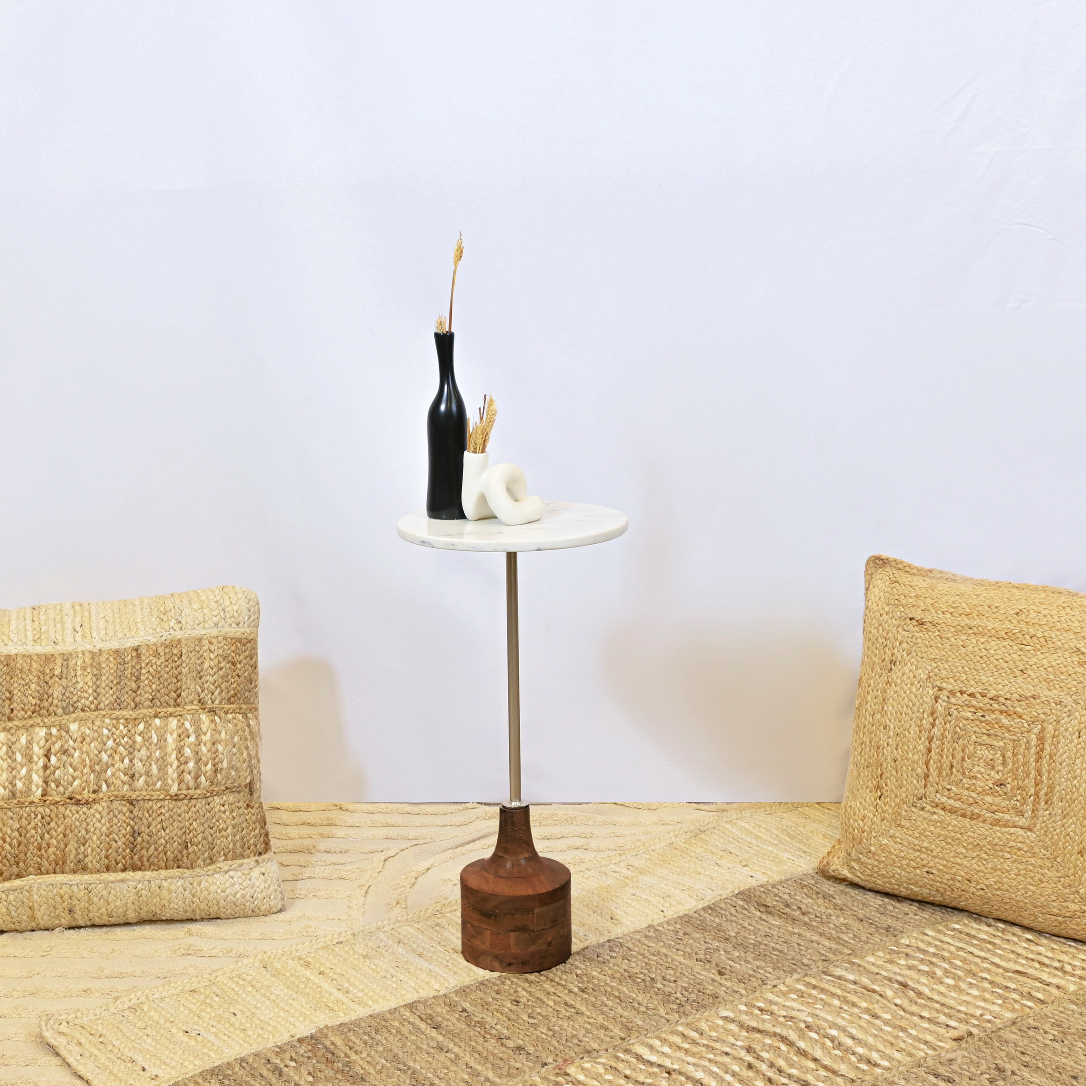 Crafted by Lifestyle Round Marble Accent Table-household-dining-tablelinen-napkinsandaccessories-image-1