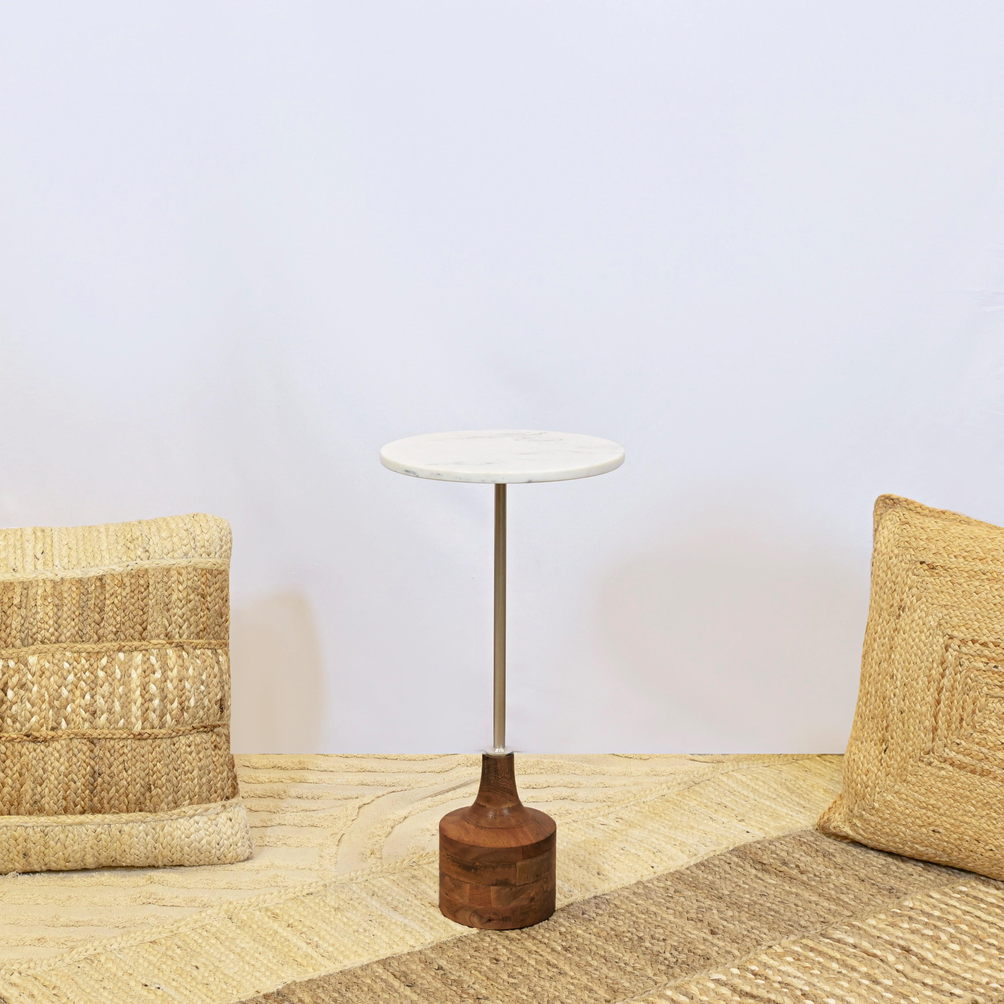 Crafted by Lifestyle Round Marble Accent Table-household-dining-tablelinen-napkinsandaccessories-image-2