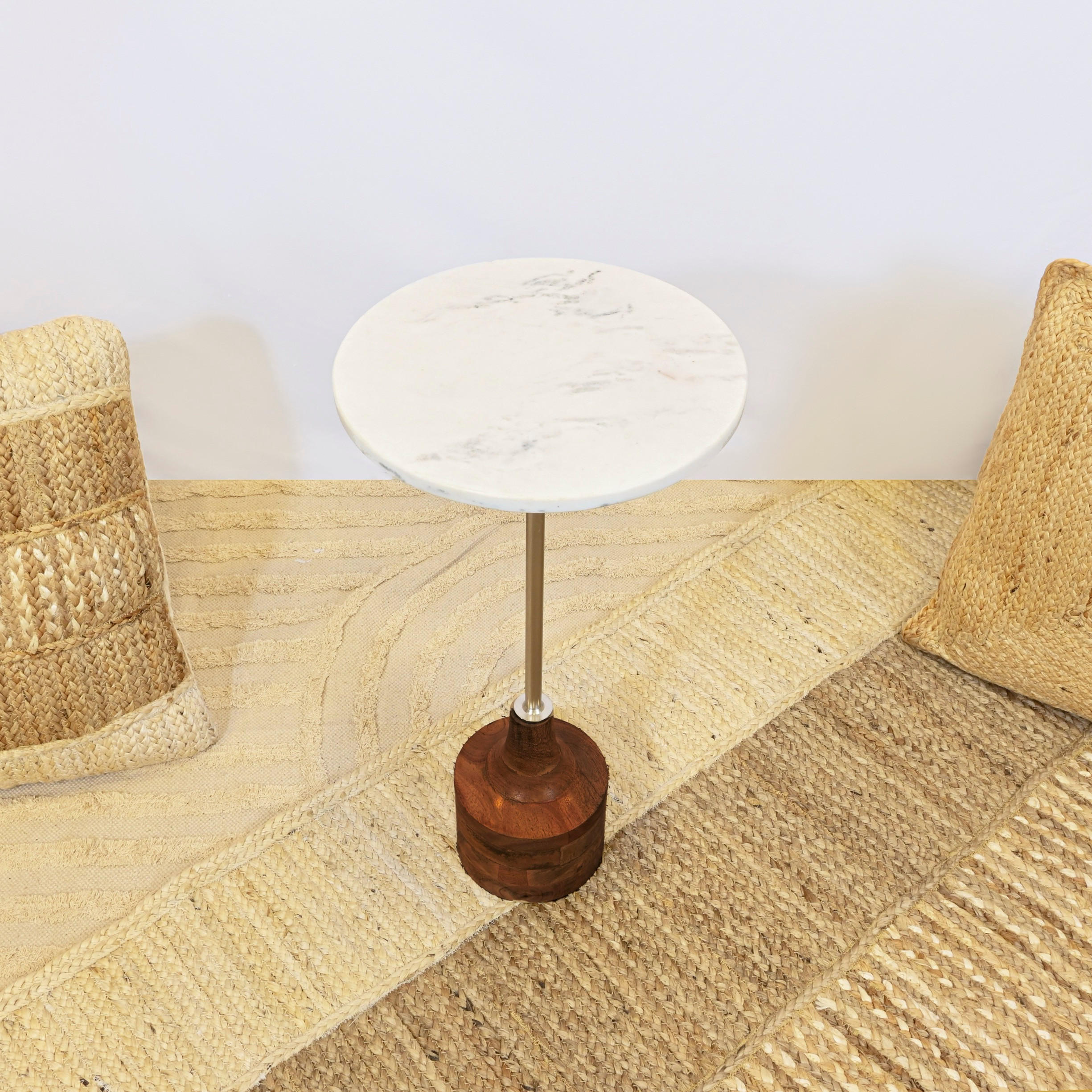 Crafted by Lifestyle Round Marble Accent Table-household-dining-tablelinen-napkinsandaccessories-image-3