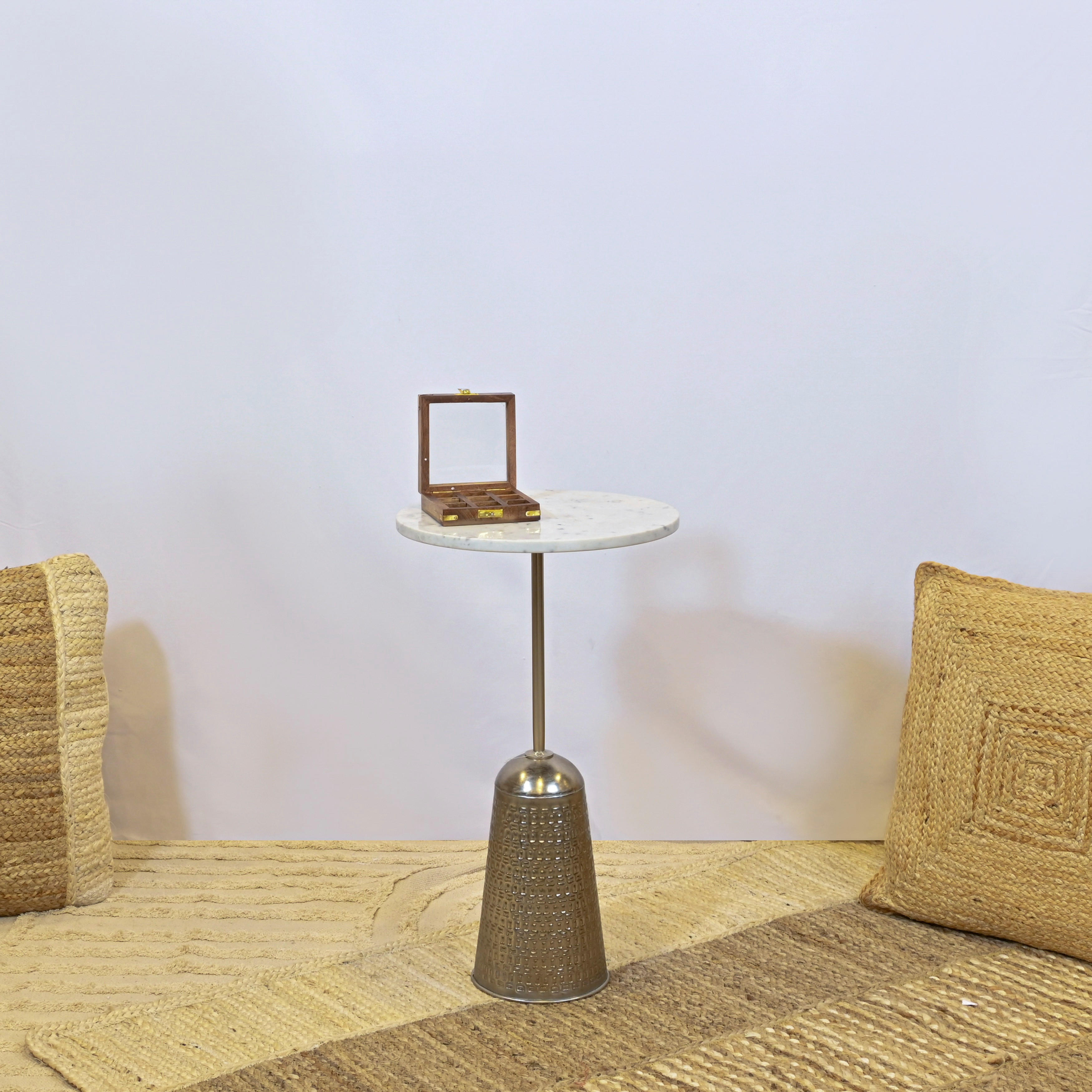 Crafted by Lifestyle Round Marble Accent Table-household-dining-tablelinen-napkinsandaccessories-image-1