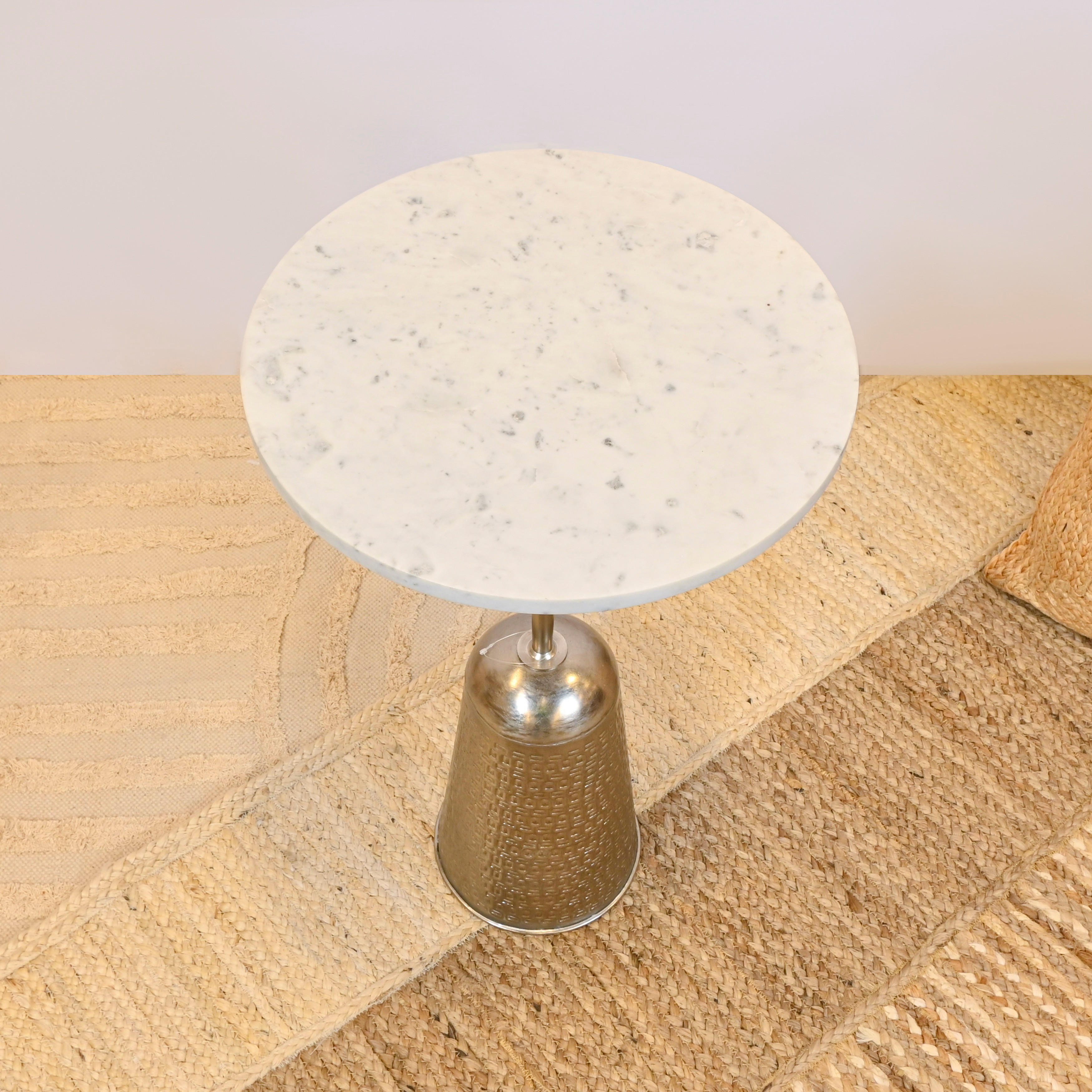 Crafted by Lifestyle Round Marble Accent Table-household-dining-tablelinen-napkinsandaccessories-image-3