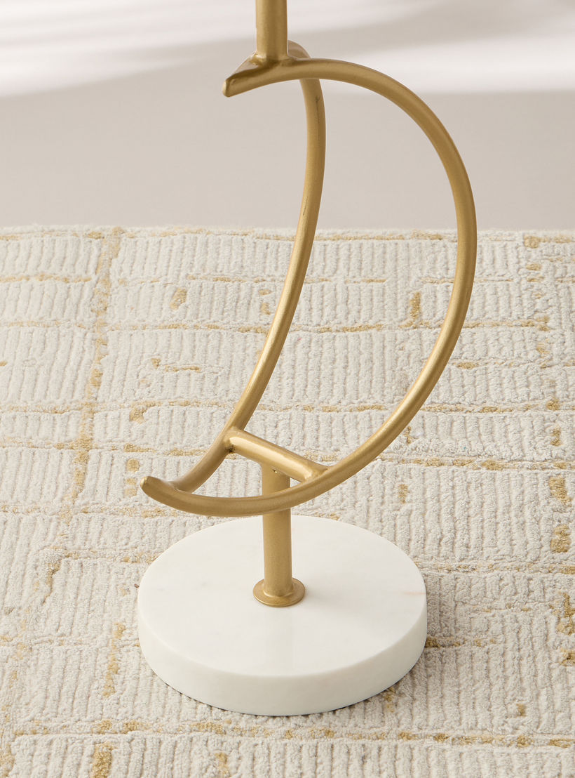 طاولة زينة بتصميم قمري وسطح رخام - 31x55 سم-furniture-livingroom-sideandendtables-image-4