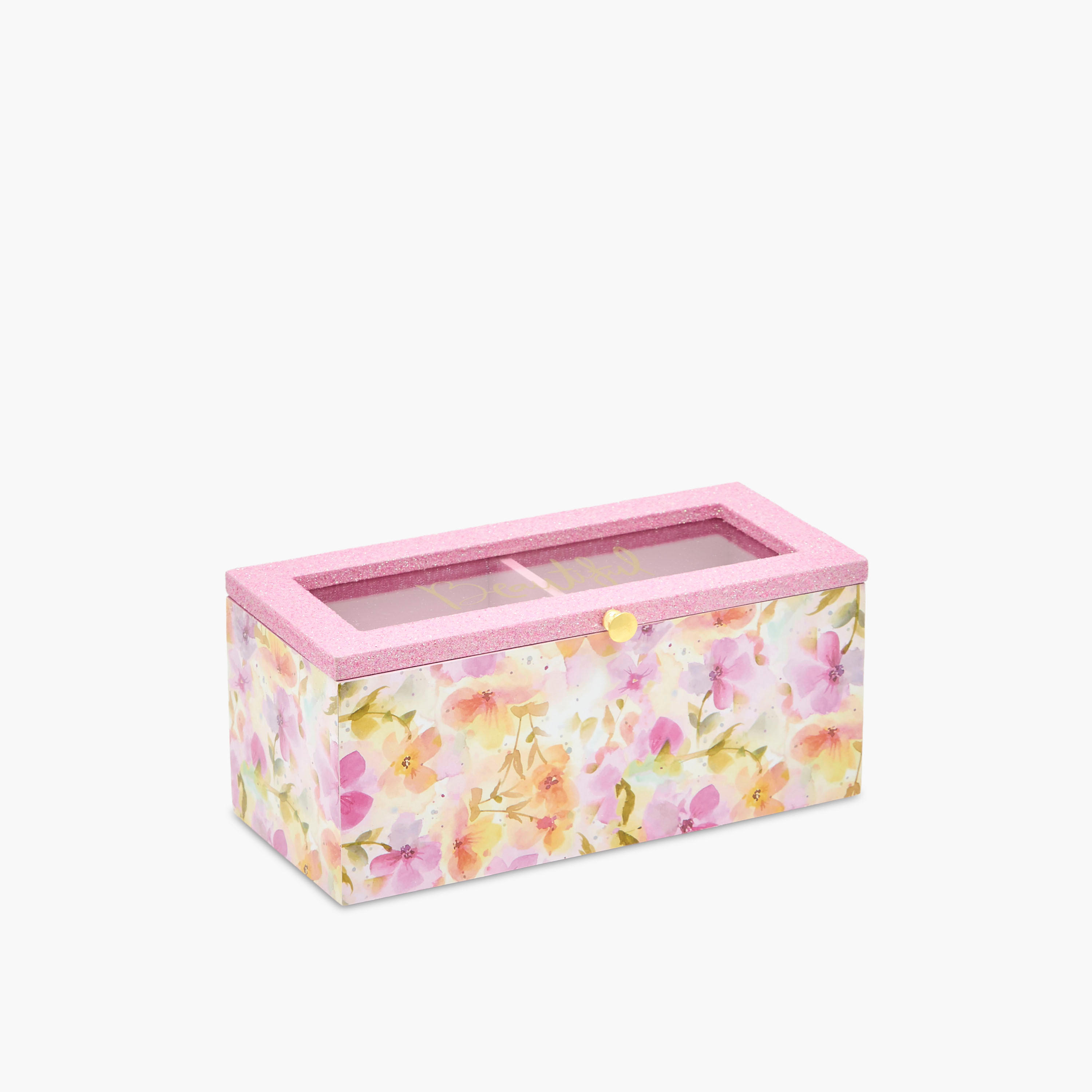 2-Compartment Jewellery Organizer Floral Print  - 22x10x10 cms-women-watchesandjewellery-jewellery-storage-image-1