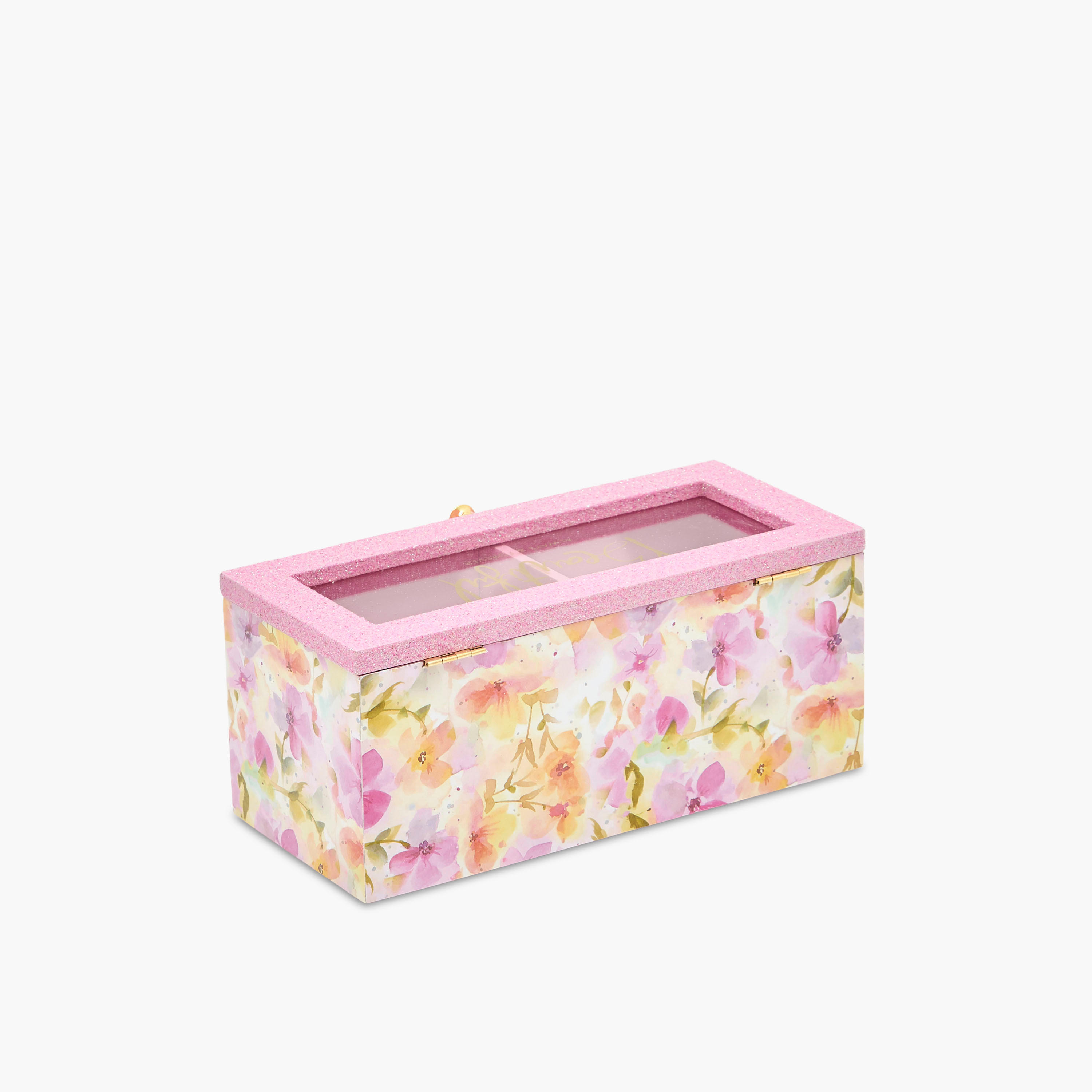 2-Compartment Jewellery Organizer Floral Print  - 22x10x10 cms-women-watchesandjewellery-jewellery-storage-image-3