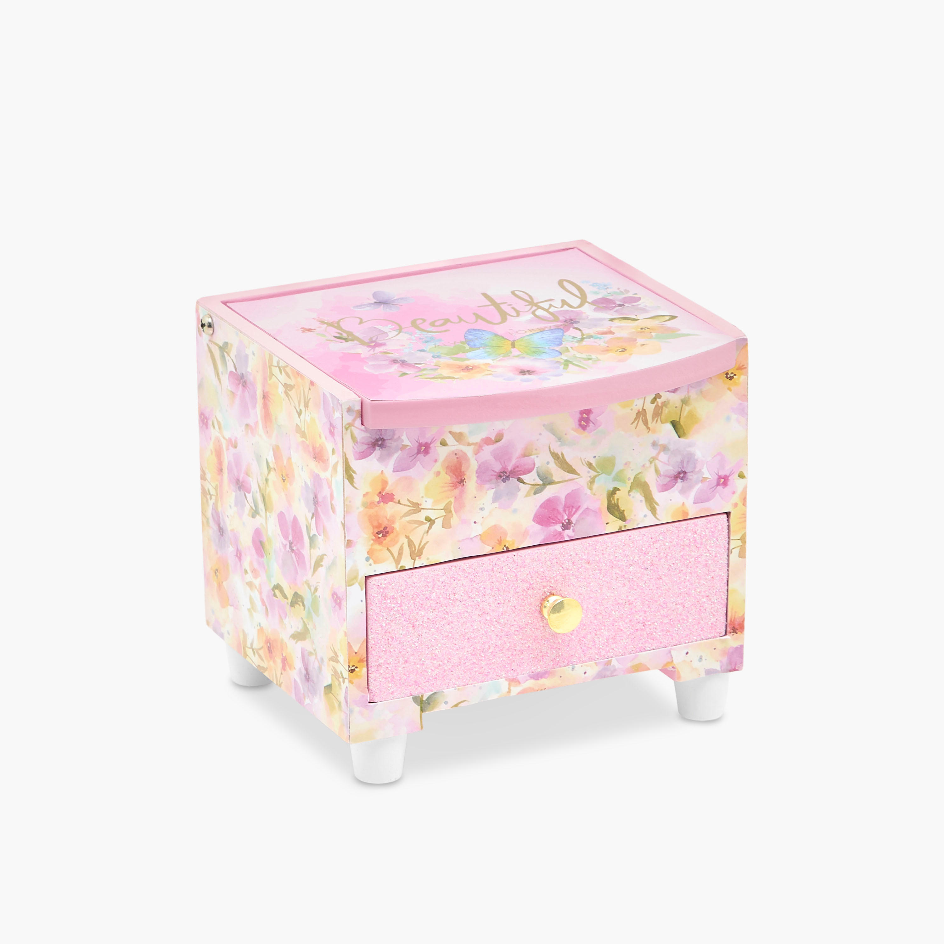 #cnf title format# Floral Butterfly Print Jewellery Organizer - 14x13x13 cms-women-watchesandjewellery-jewellery-storage-image-1