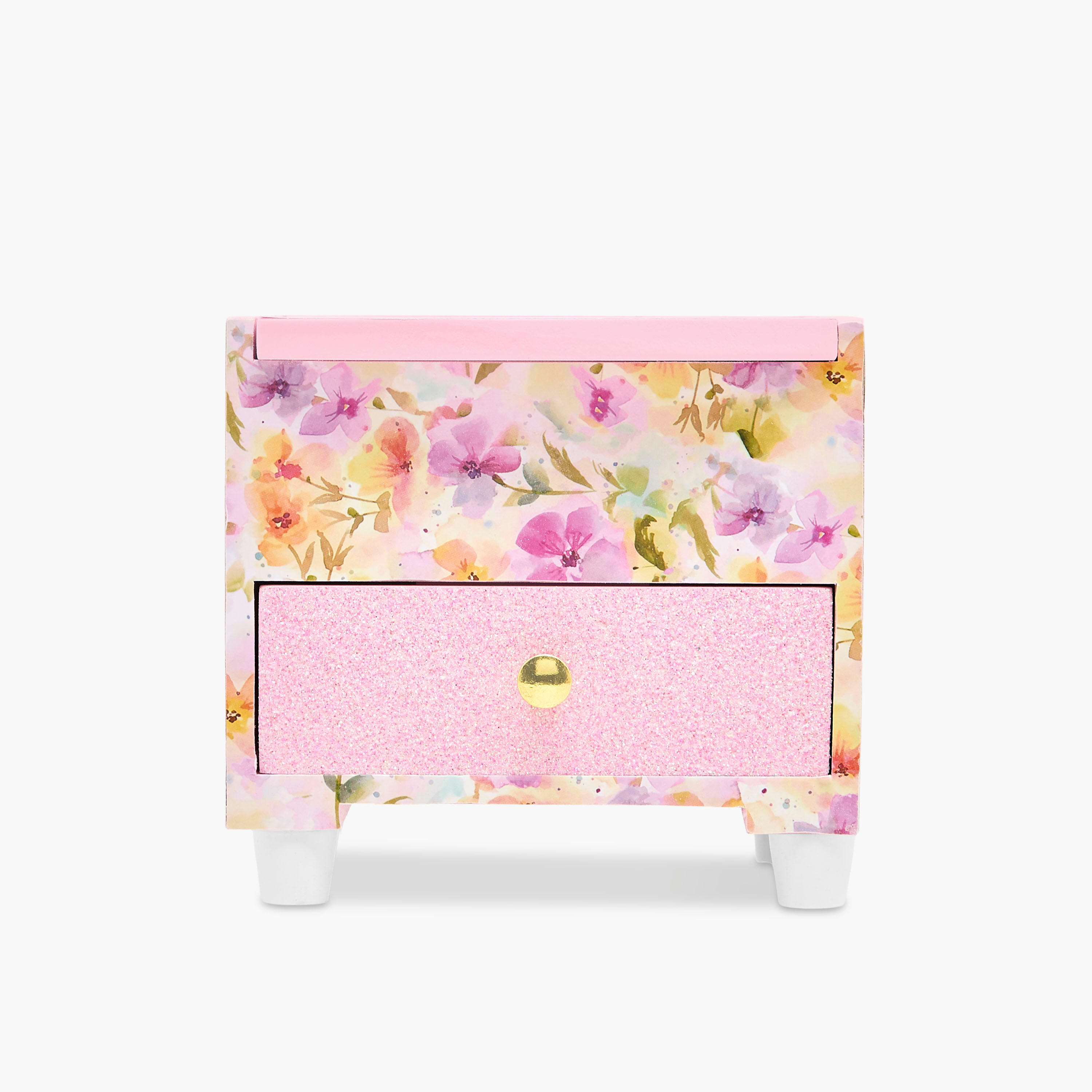 #cnf title format# Floral Butterfly Print Jewellery Organizer - 14x13x13 cms-women-watchesandjewellery-jewellery-storage-image-2