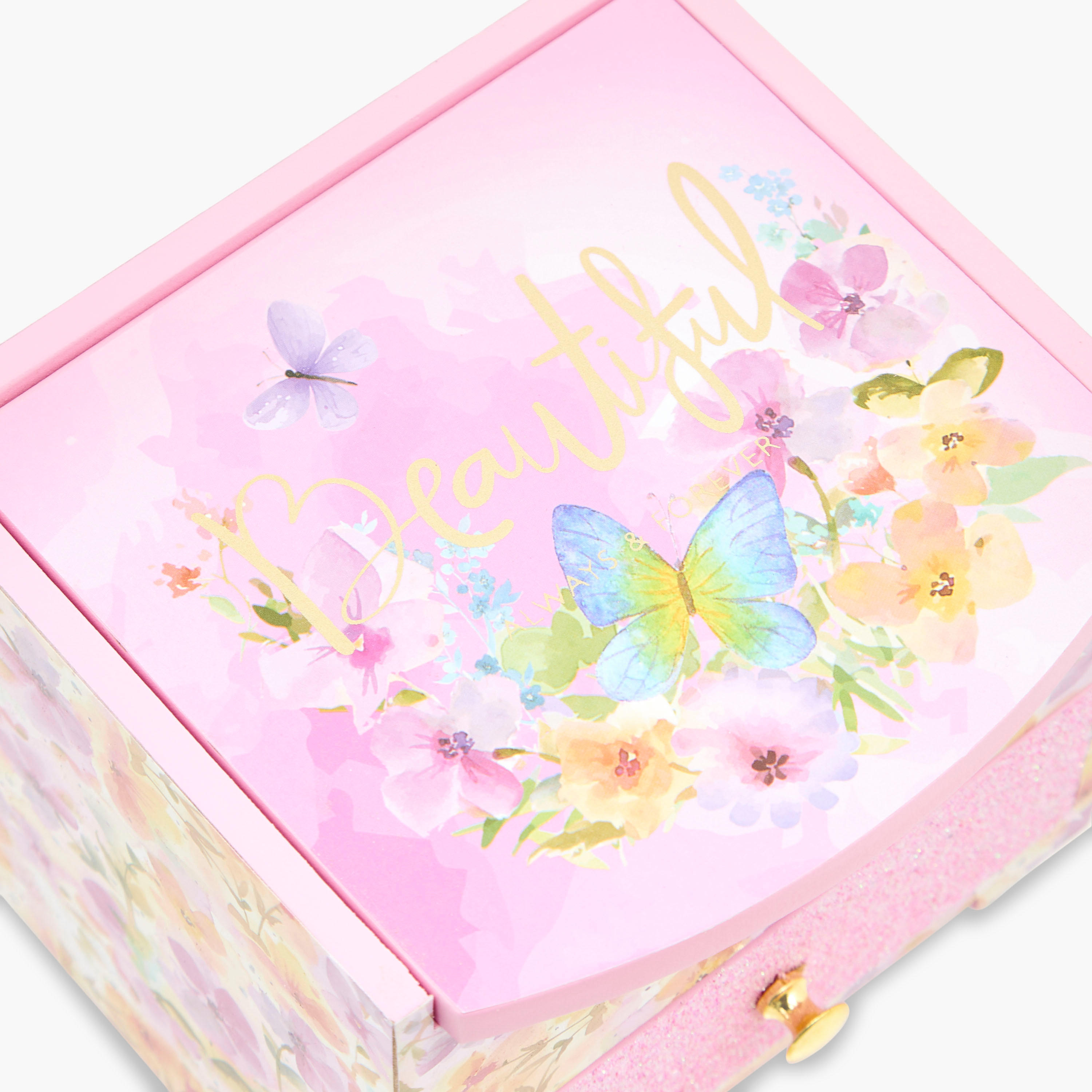 #cnf title format# Floral Butterfly Print Jewellery Organizer - 14x13x13 cms-women-watchesandjewellery-jewellery-storage-image-7