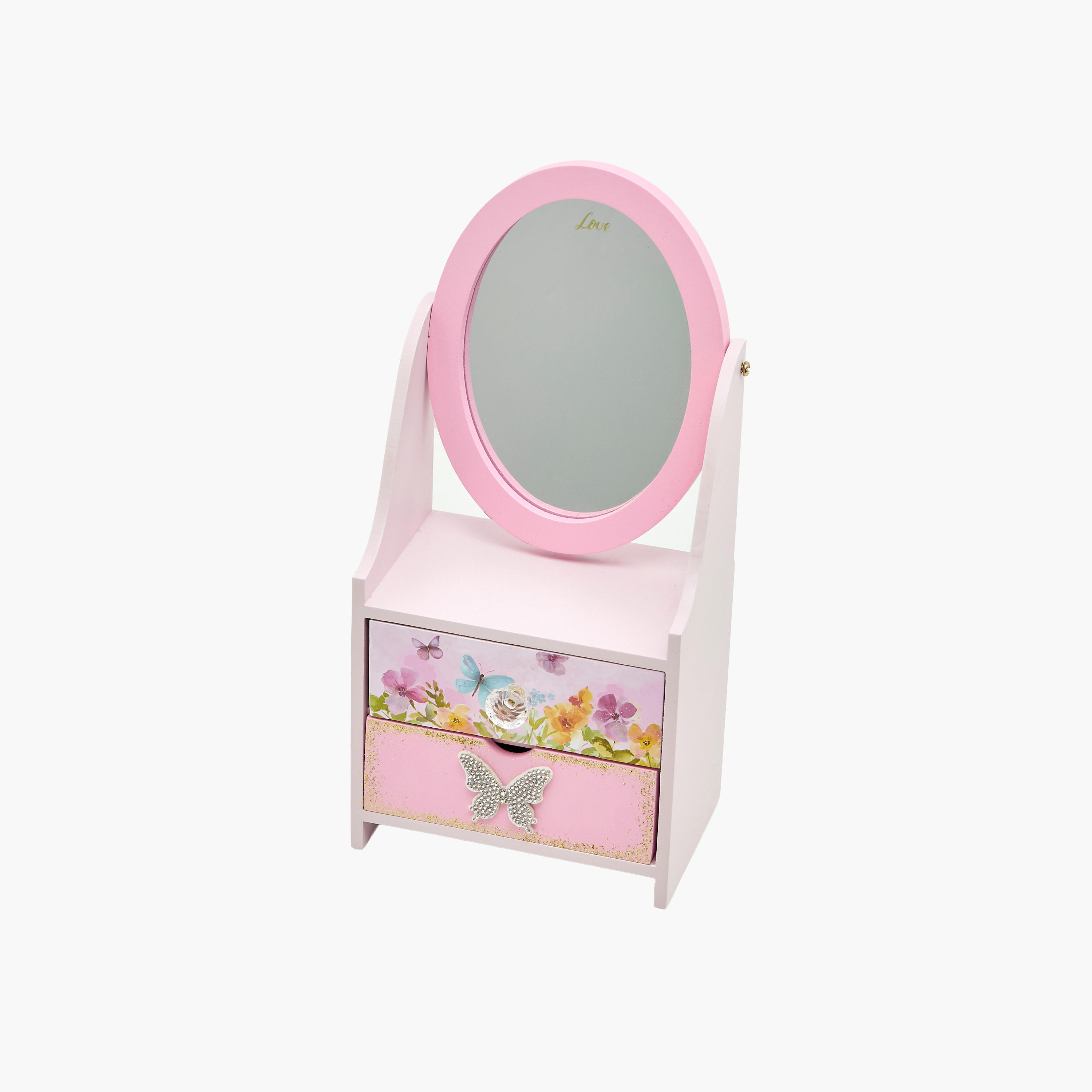 Butterfly Themed Jewellery Cabinet with Mirror - 15x10x32 cms-women-watchesandjewellery-jewellery-storage-image-1