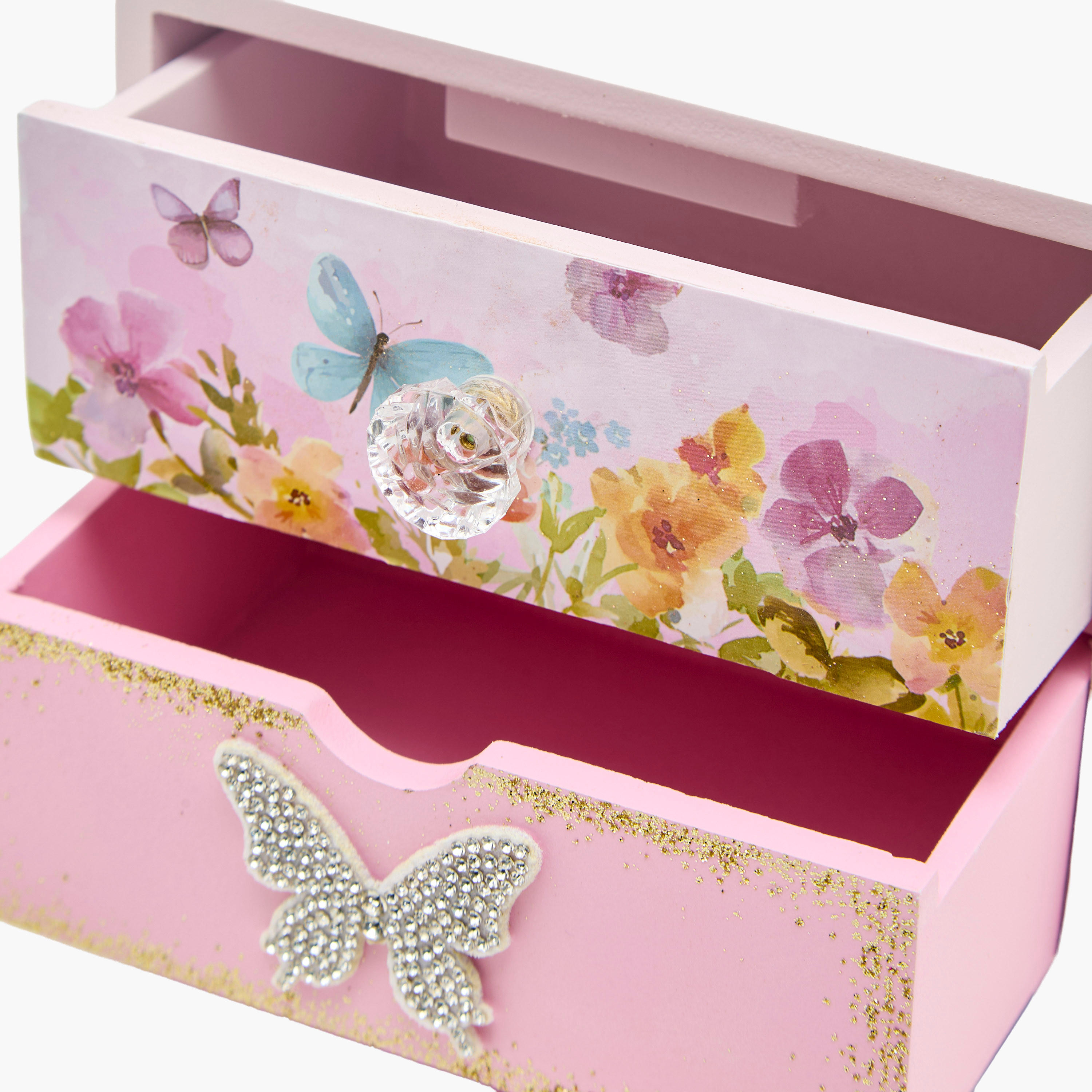 Butterfly Themed Jewellery Cabinet with Mirror - 15x10x32 cms-women-watchesandjewellery-jewellery-storage-image-6