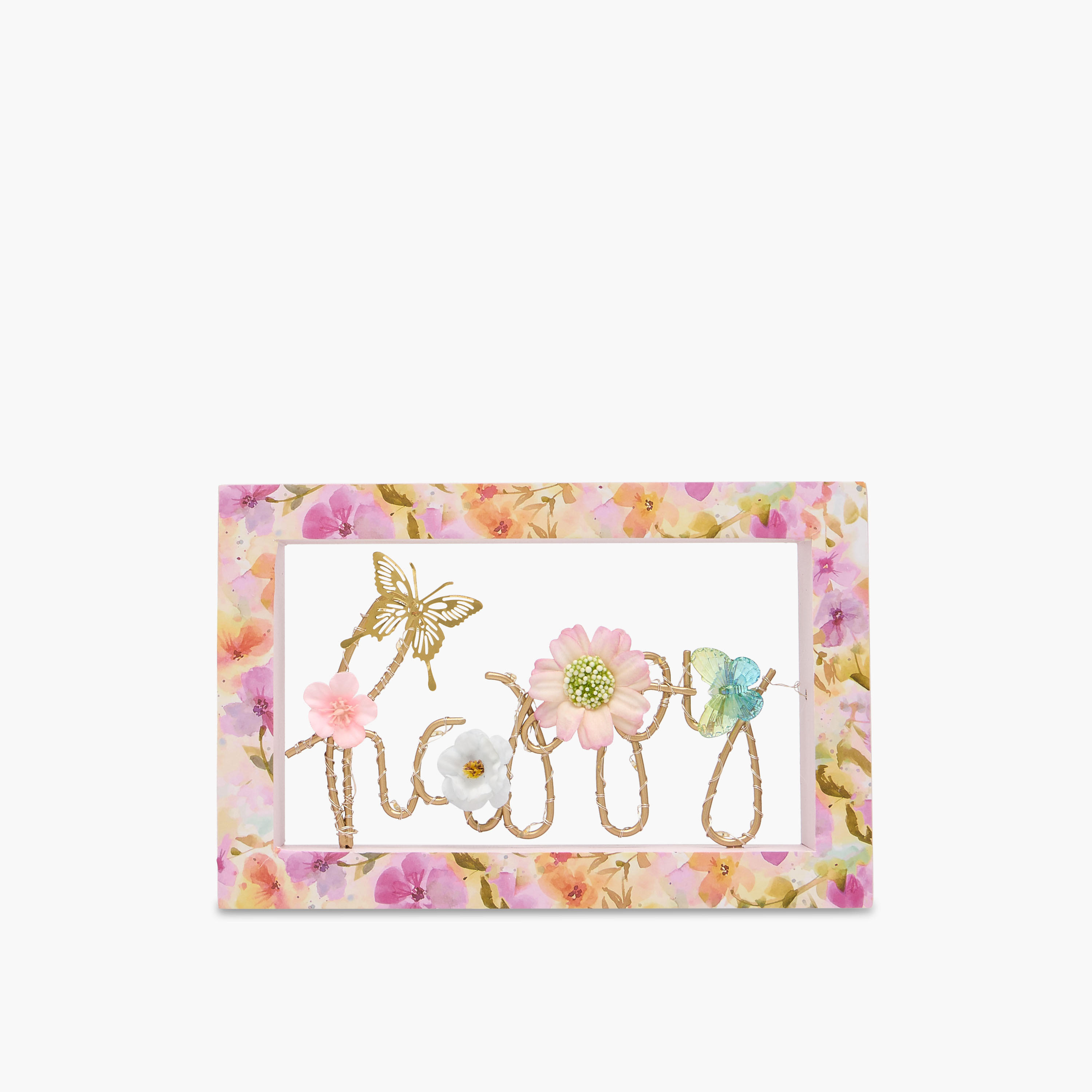برواز بتزيينات فراشة معدن وكلمة ليد-household-walldecorandmirrors-photoframes-image-1