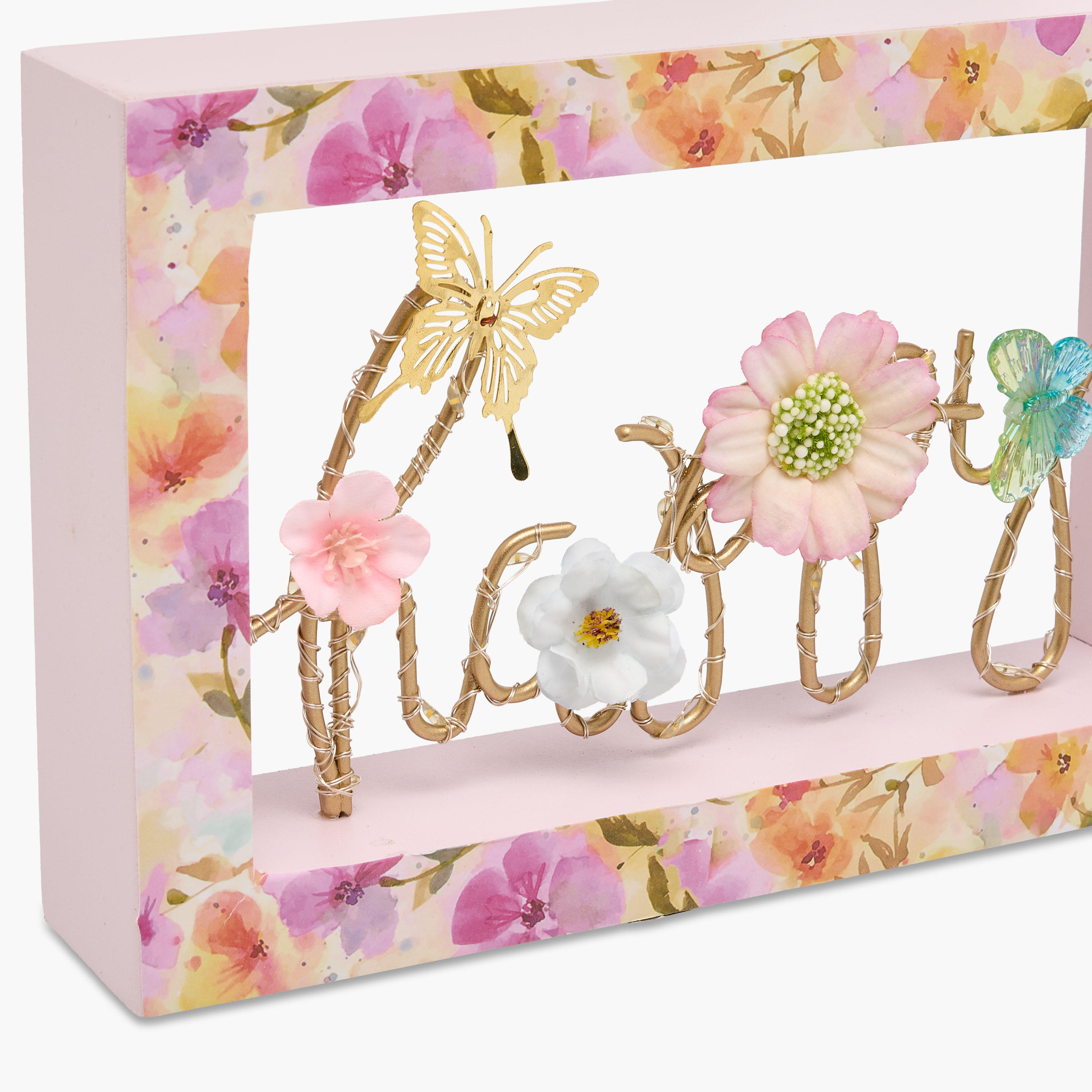 برواز بتزيينات فراشة معدن وكلمة ليد-household-walldecorandmirrors-photoframes-image-3