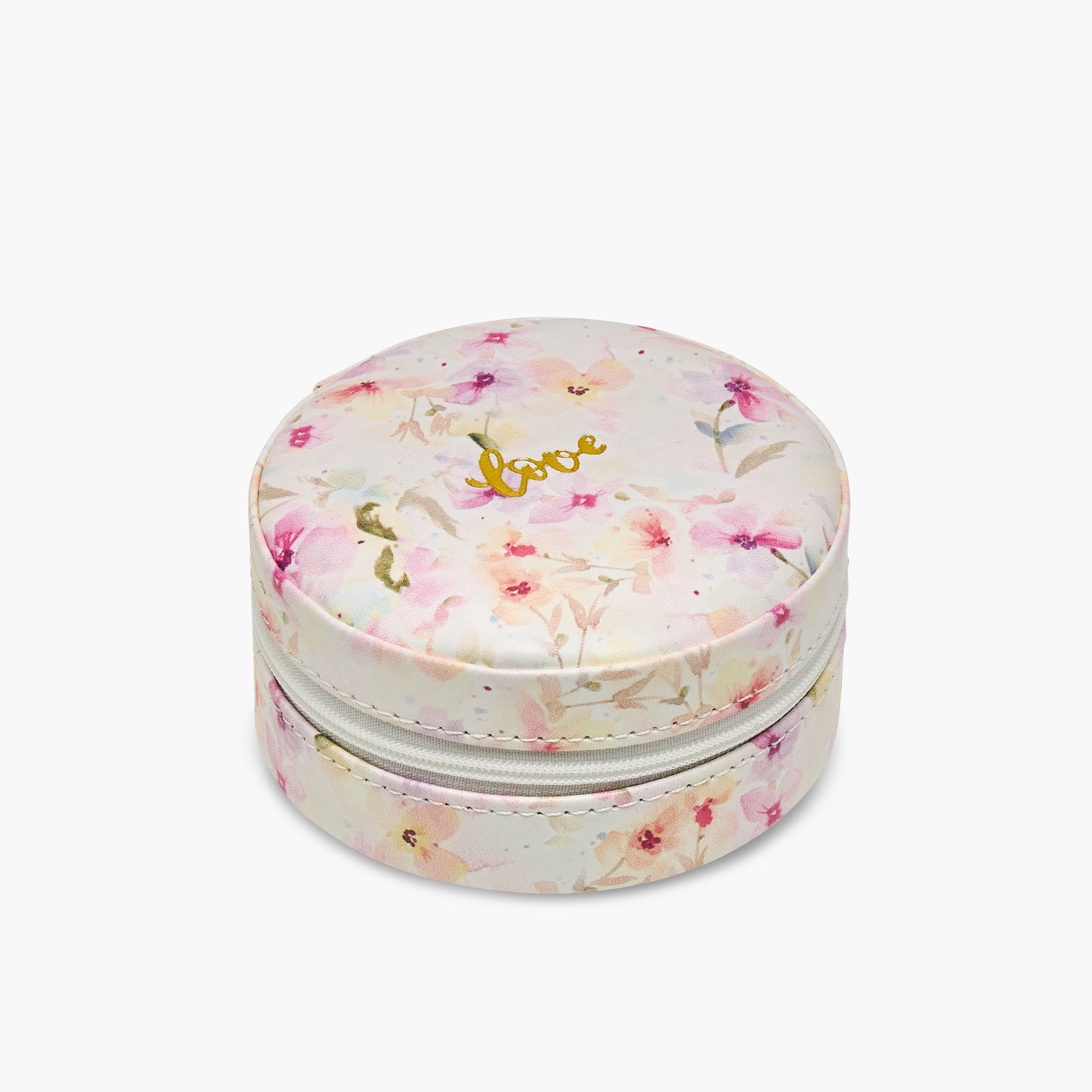 4-Compartment Jewellery Organiser with Floral Print - 10x10x4 cms-women-watchesandjewellery-jewellery-storage-image-2