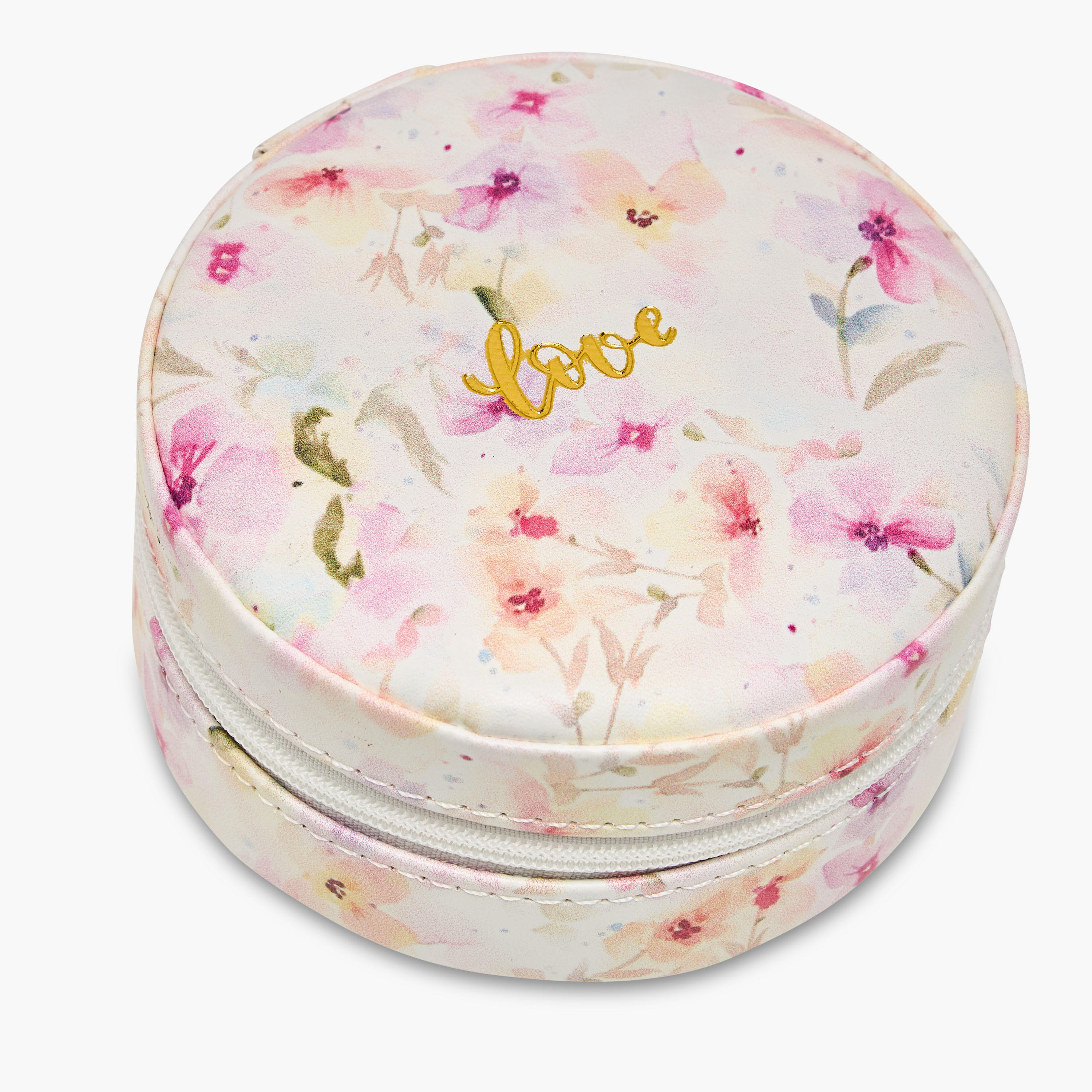 4-Compartment Jewellery Organiser with Floral Print - 10x10x4 cms-women-watchesandjewellery-jewellery-storage-image-3