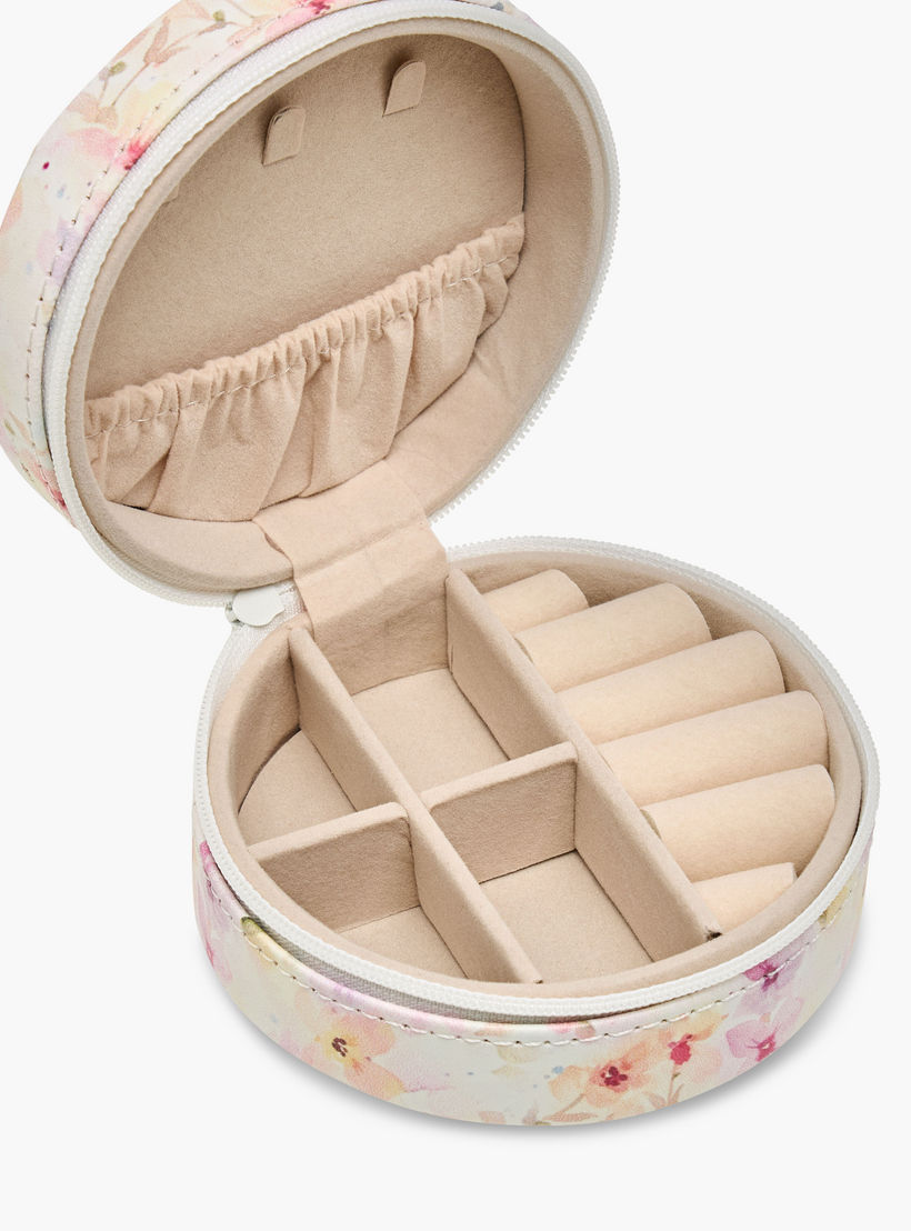 4-Compartment Jewellery Organiser with Floral Print - 10x10x4 cms-women-watchesandjewellery-jewellery-storage-image-5