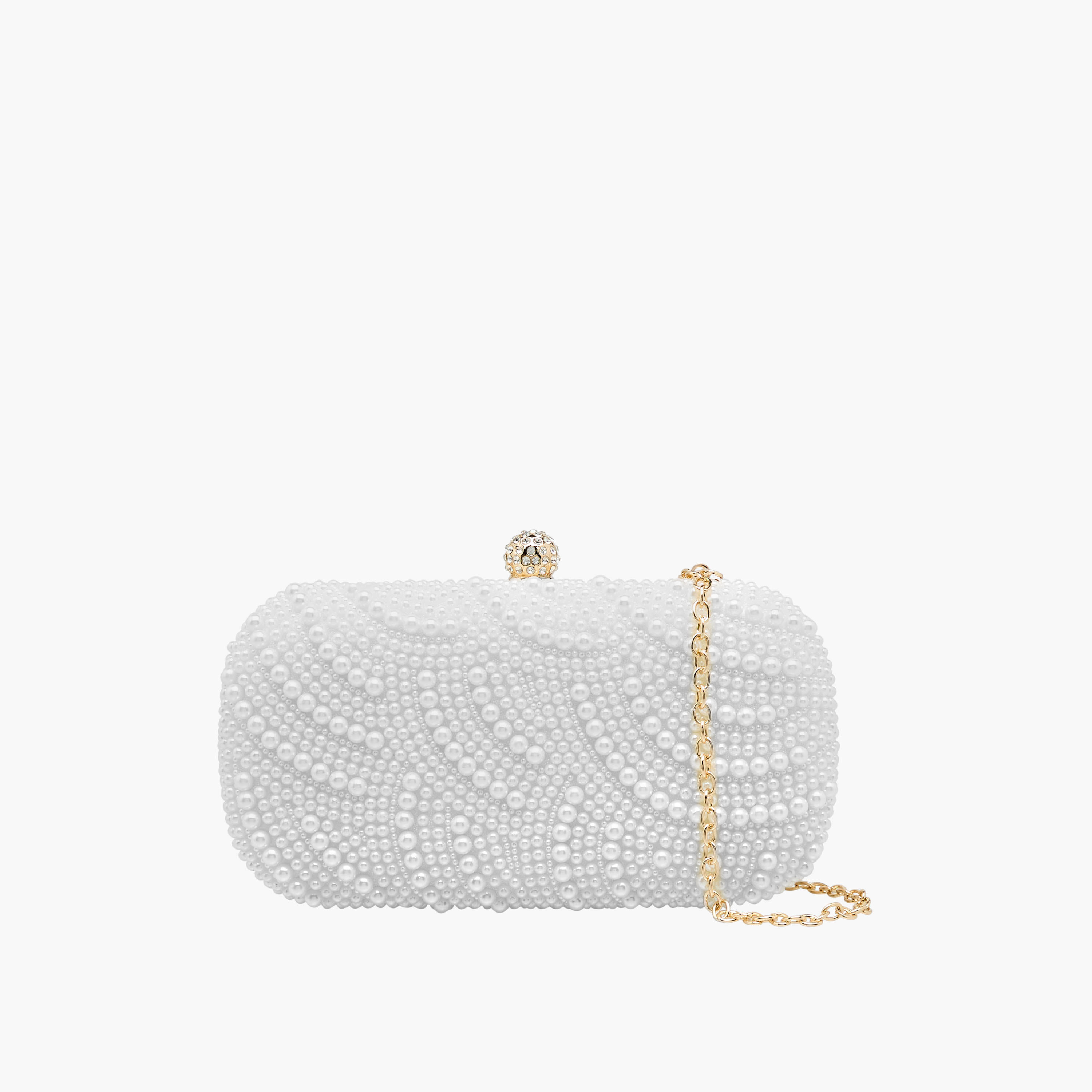 شنطة كلاتش مزينة باللؤلؤ بحزام سلسلة من ساشا-women-bagsandwallets-handbags-image-1