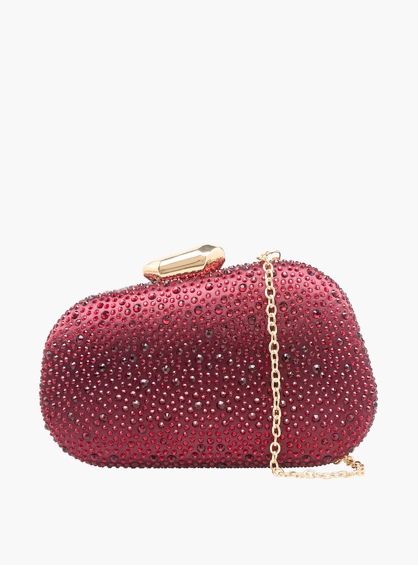 Sasha Embellished Clutch with Chain Strap-women-bagsandwallets-handbags-image-1