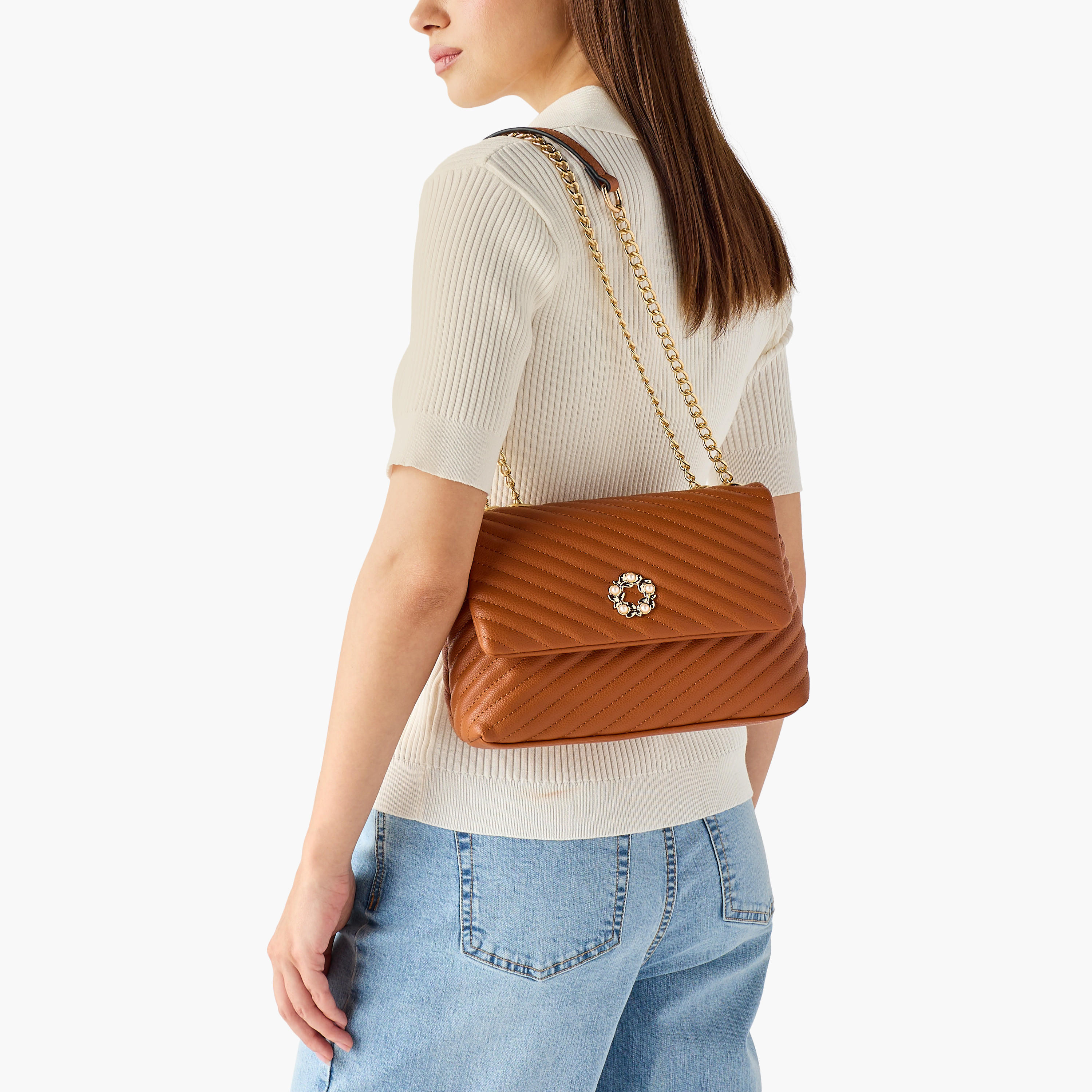 Adore Sam Quilted Crossbody Bag with Chain Strap-women-bagsandwallets-handbags-image-2