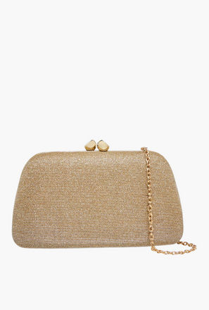 Sasha Textured Clutch with Chain Strap-women-image-1