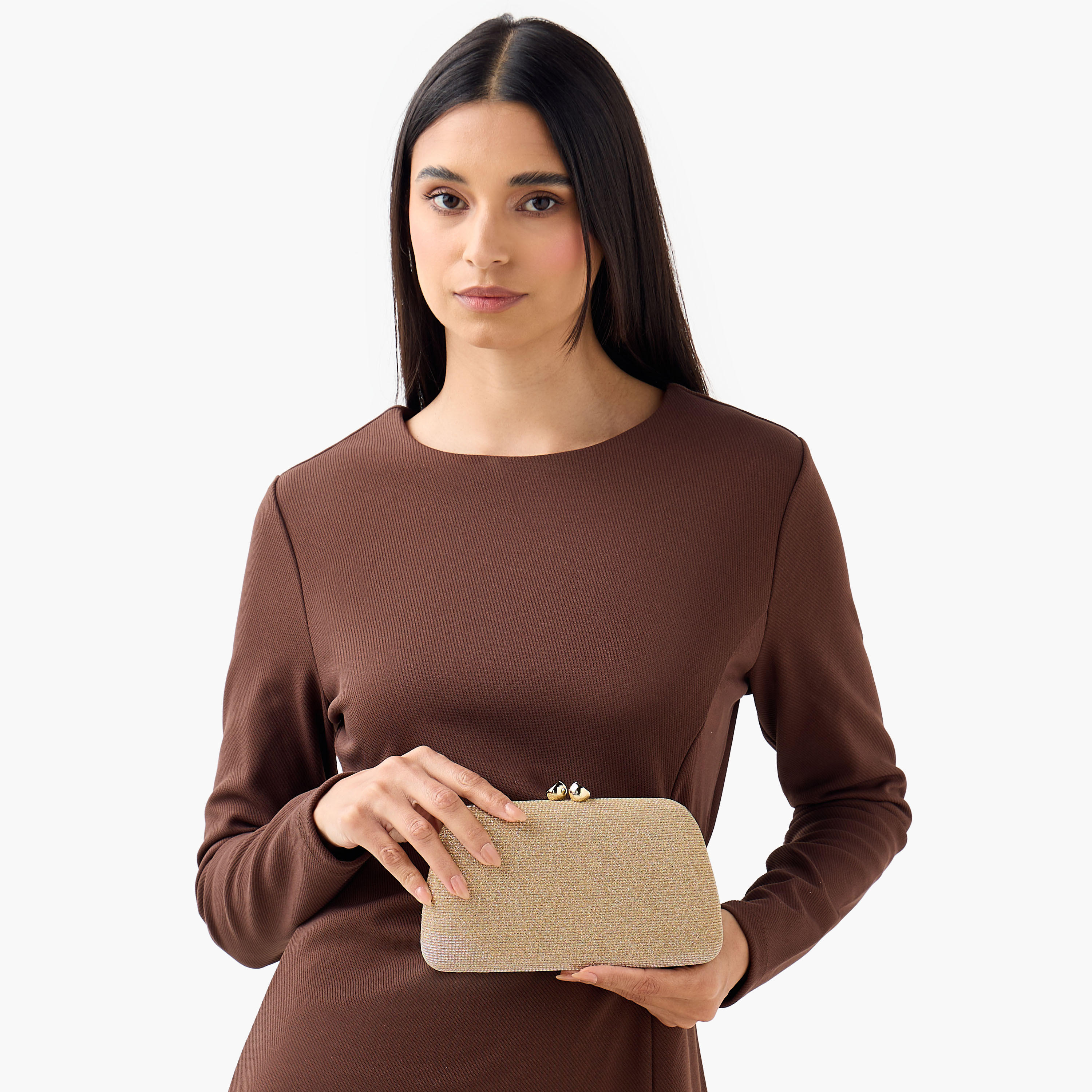Sasha Textured Clutch with Chain Strap-women-bagsandwallets-handbags-image-2