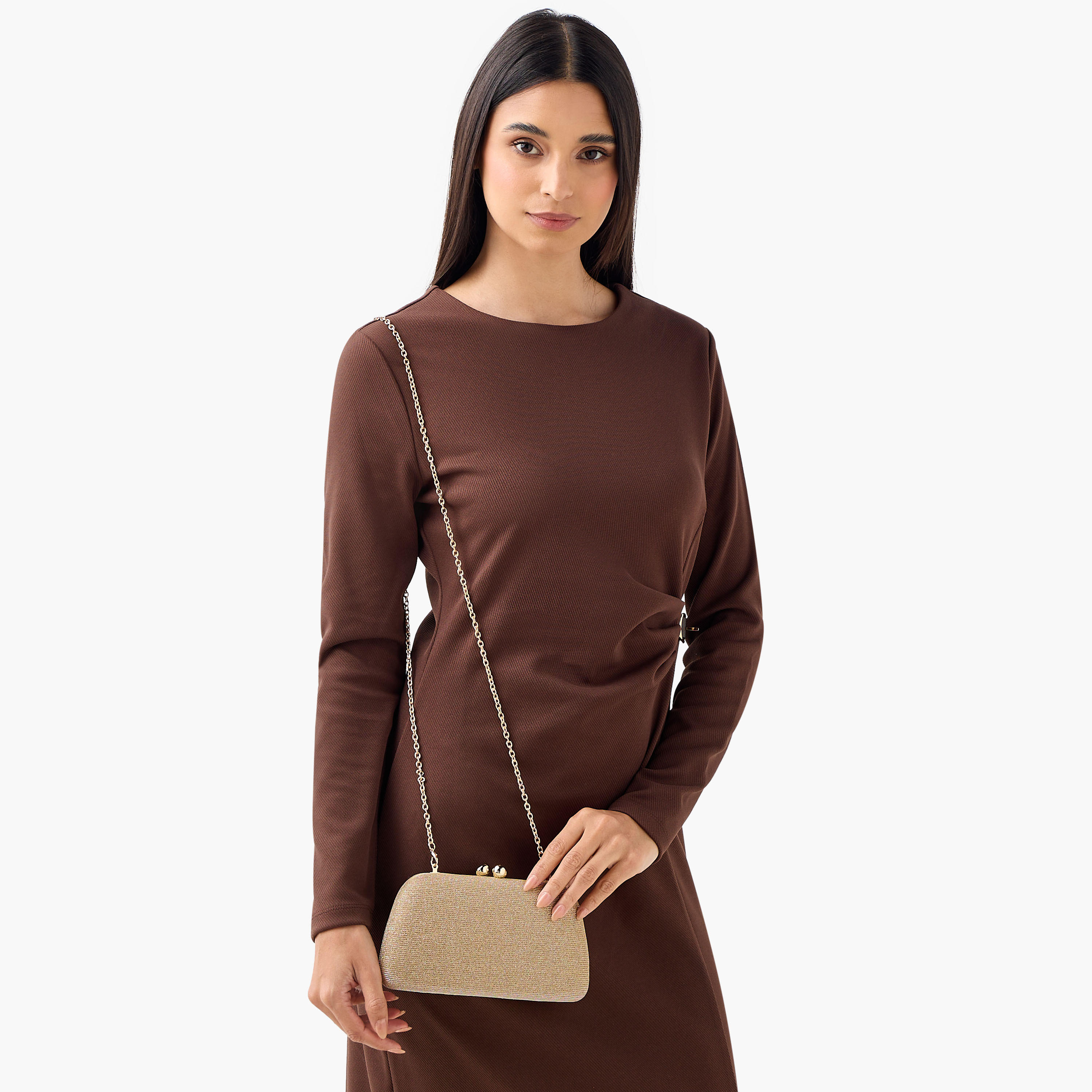 Sasha Textured Clutch with Chain Strap-women-bagsandwallets-handbags-image-8
