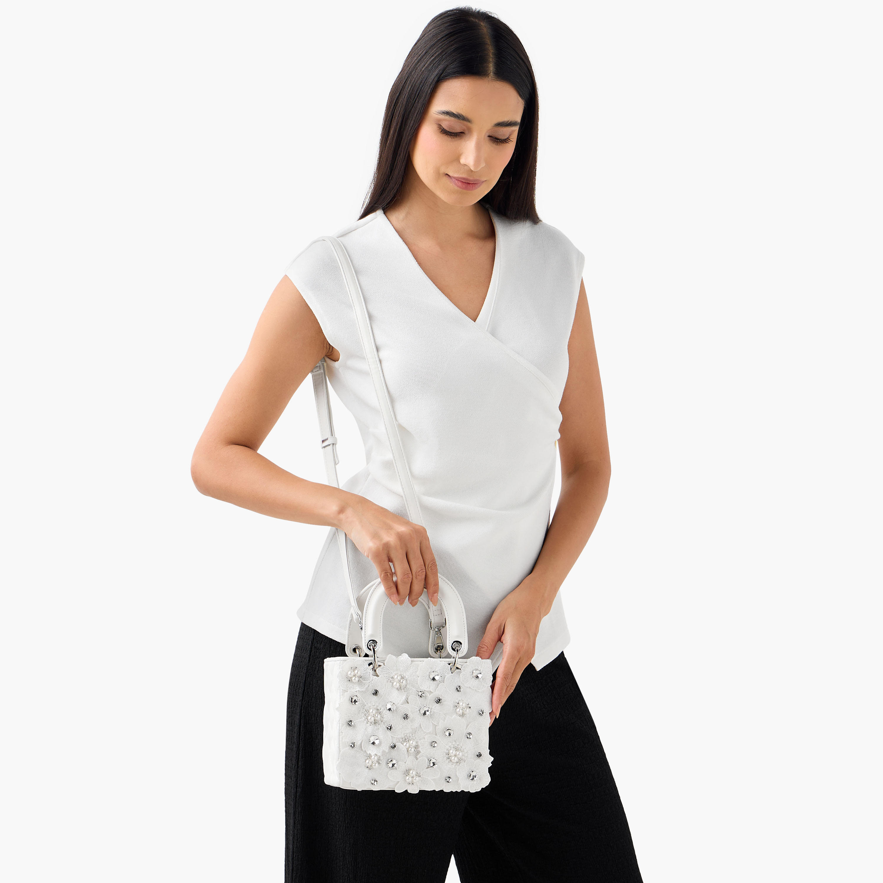 Sasha Floral Applique Crossbody Bag with Detachable Strap-women-bagsandwallets-handbags-image-2