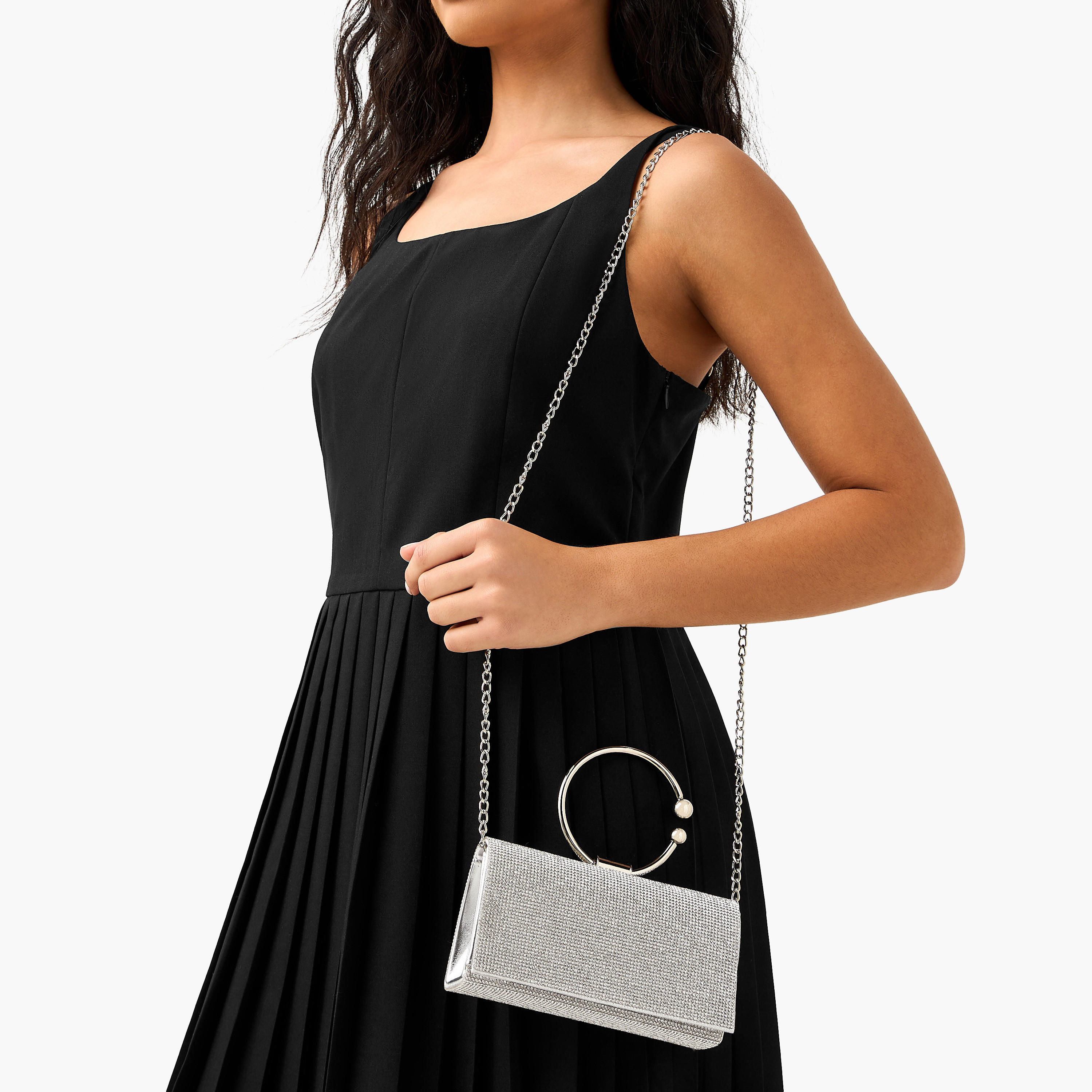 Sasha Embellished Clutch with Detachable Chain Strap-women-bagsandwallets-handbags-image-2