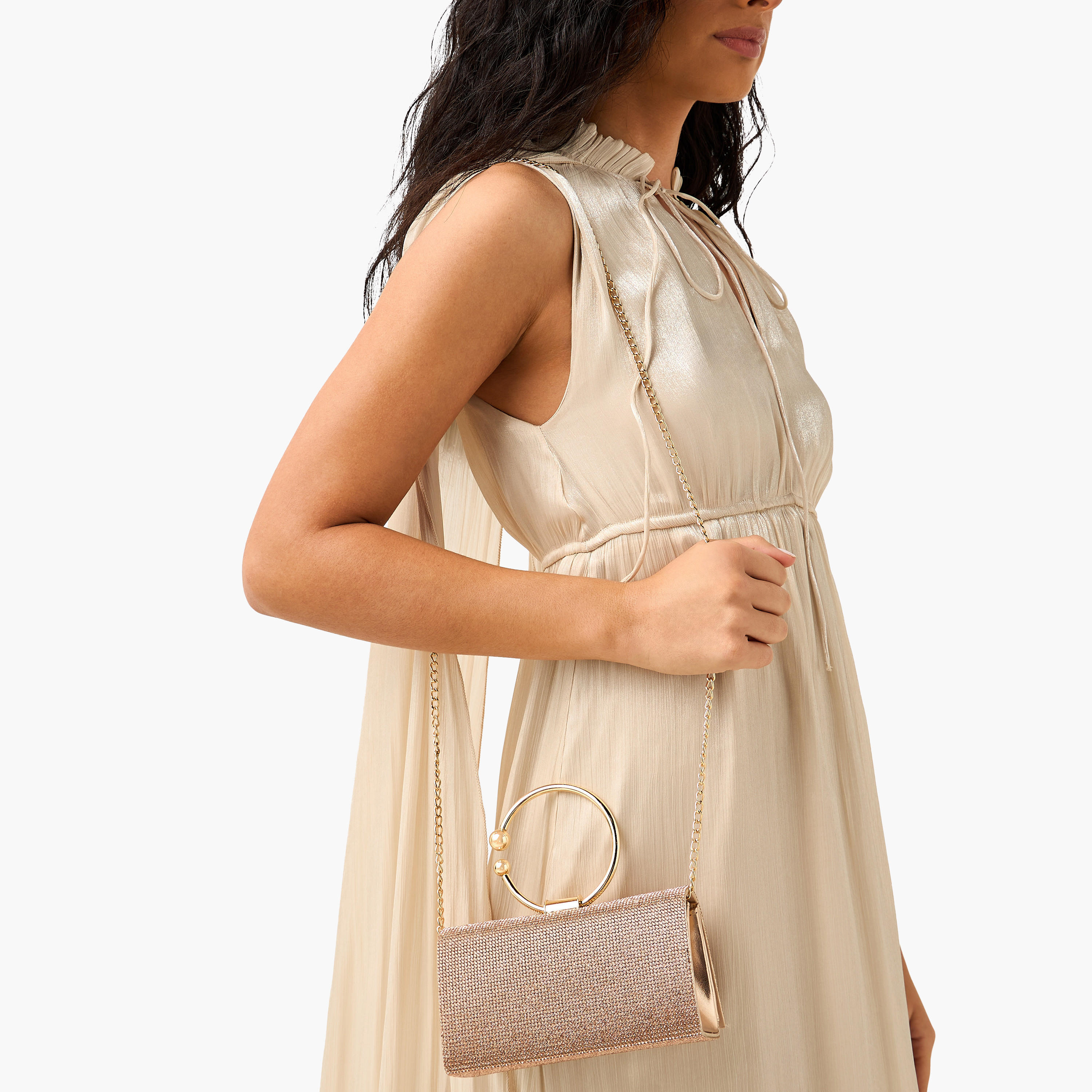 شنطة كلاتش مزينة بحزام سلسلة قابل للفصل من ساشا-women-bagsandwallets-handbags-image-2