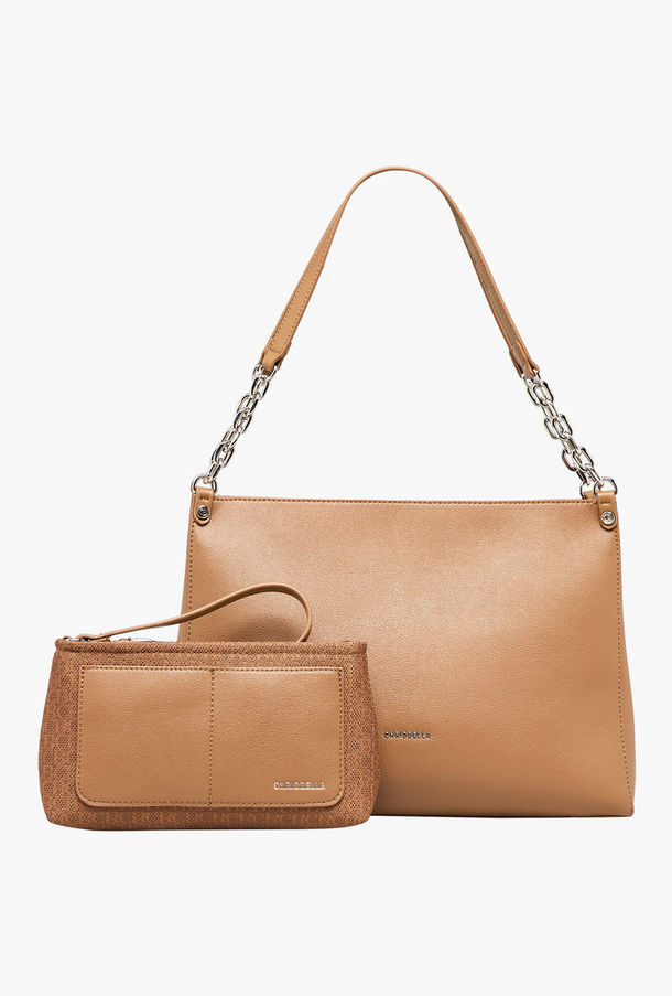 Adore Textured Tote Bag with Zip Closure-women-image-1