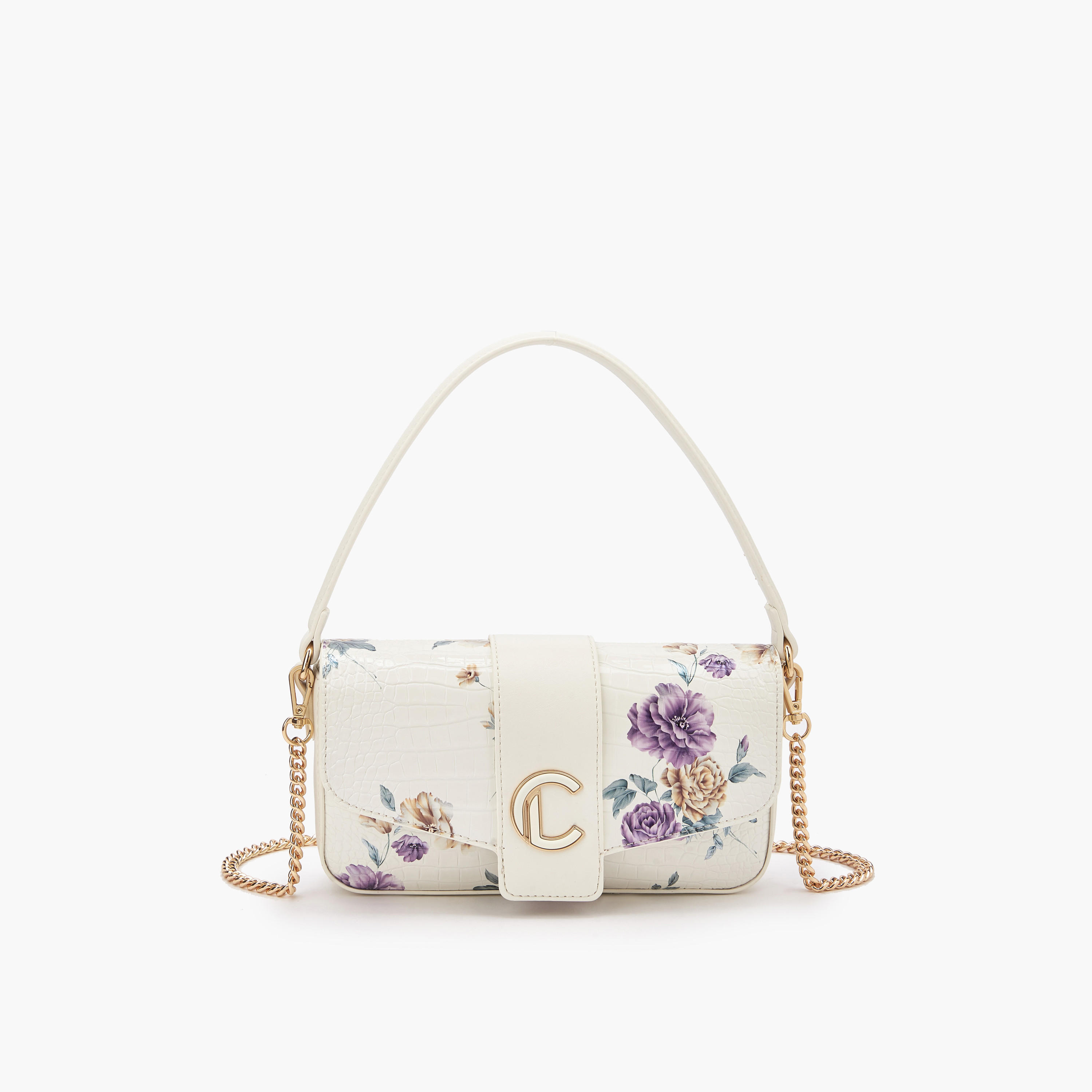 شنطة كروسبودي بمقبض علوي وطبعات زهرية من لو كونفورت-women-bagsandwallets-handbags-image-1