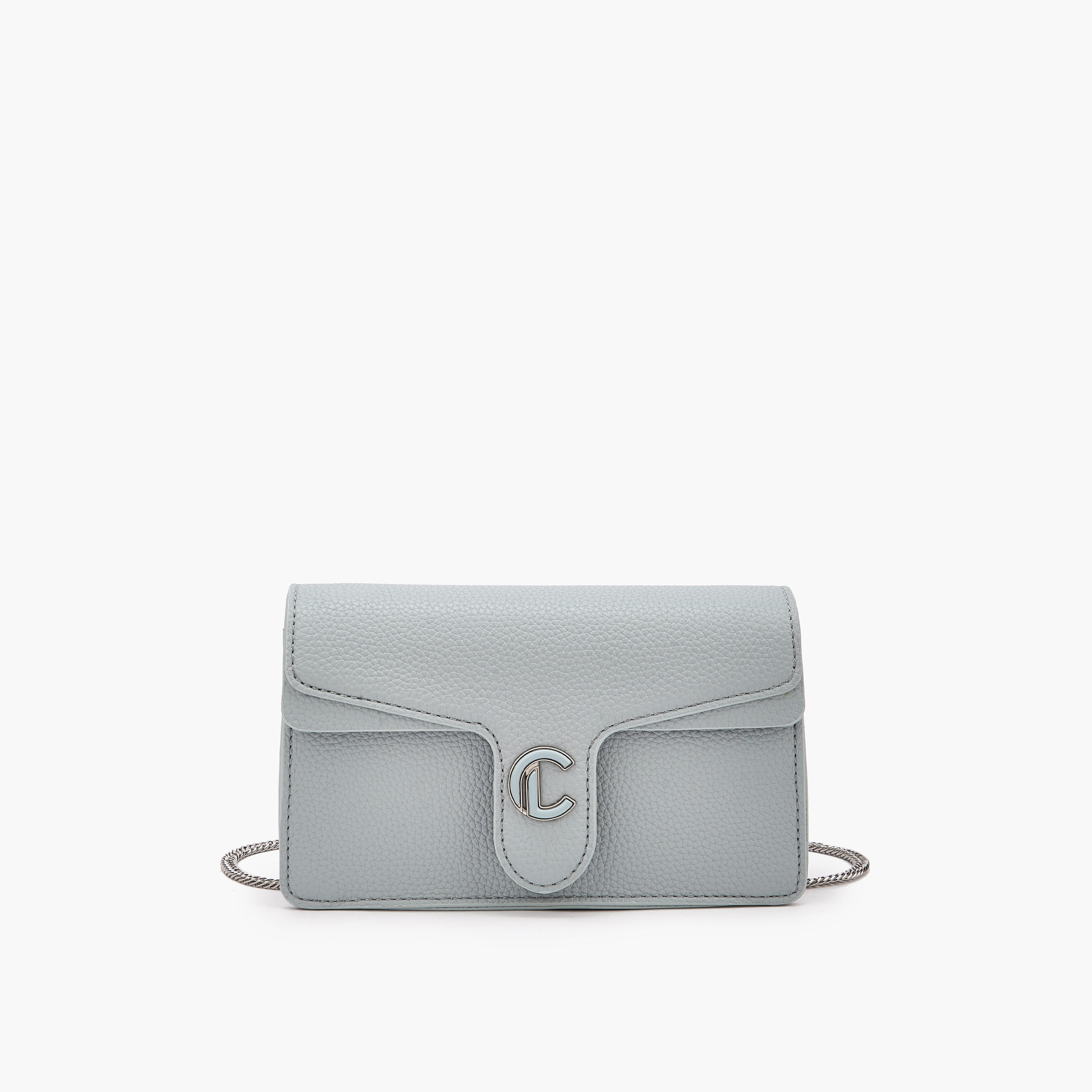 Le Confort Textured Crossbody Bag with Chain Strap-women-bagsandwallets-handbags-image-1
