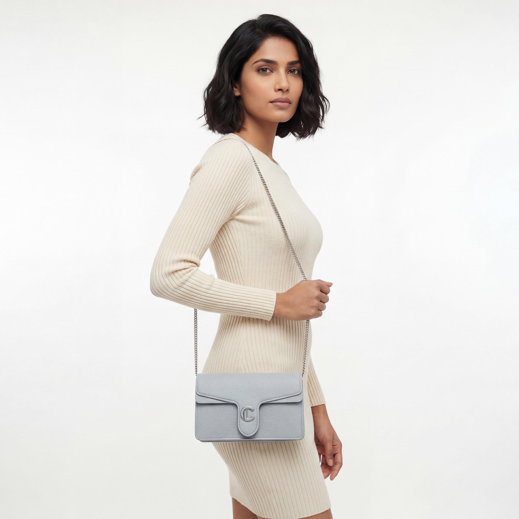 Le Confort Textured Crossbody Bag with Chain Strap-women-bagsandwallets-handbags-image-2