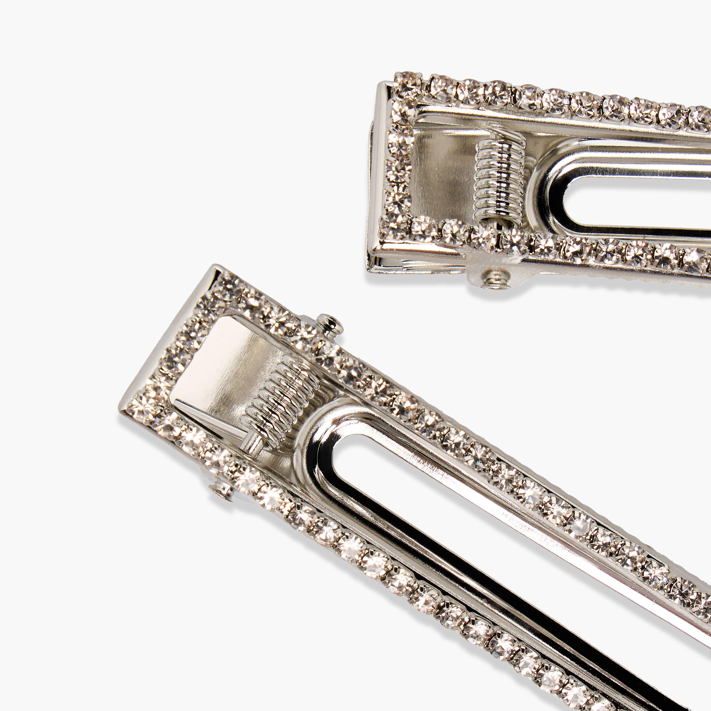 Pack of 2 Rectangle Shaped Hair Clips with Crystal Stone Embellishments-women-hairaccessories-clips-image-5