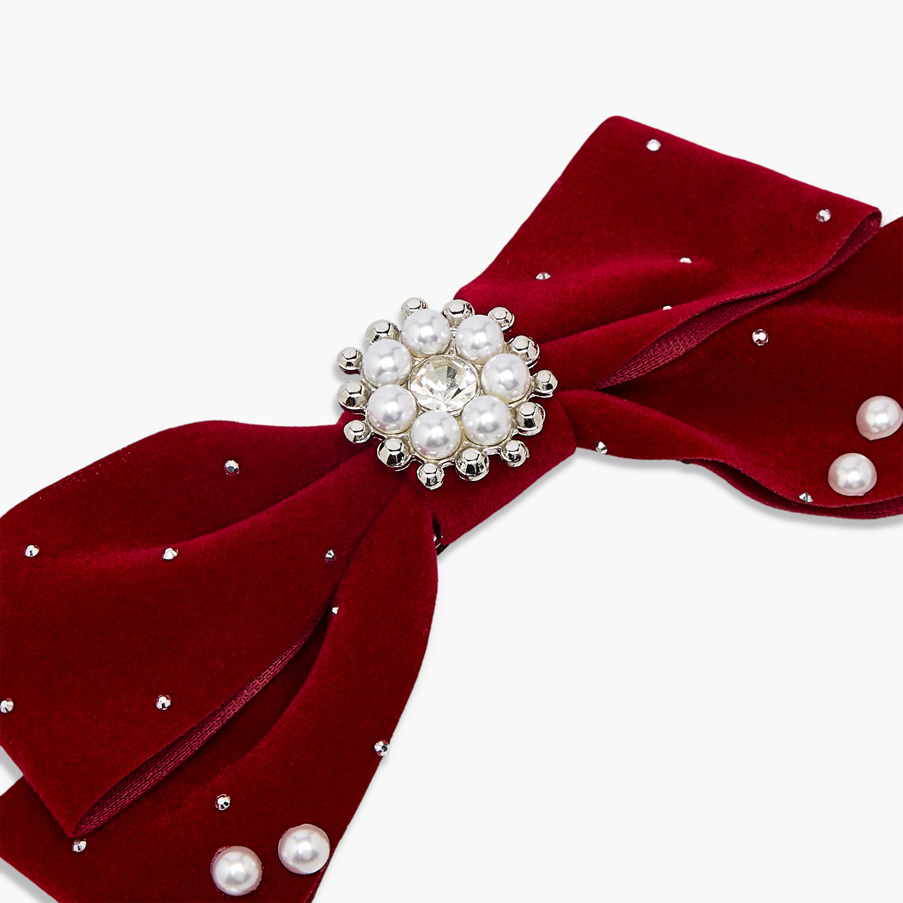 Bow Barrette Hair Clips with Pearl Embellishment-women-hairaccessories-clips-image-2
