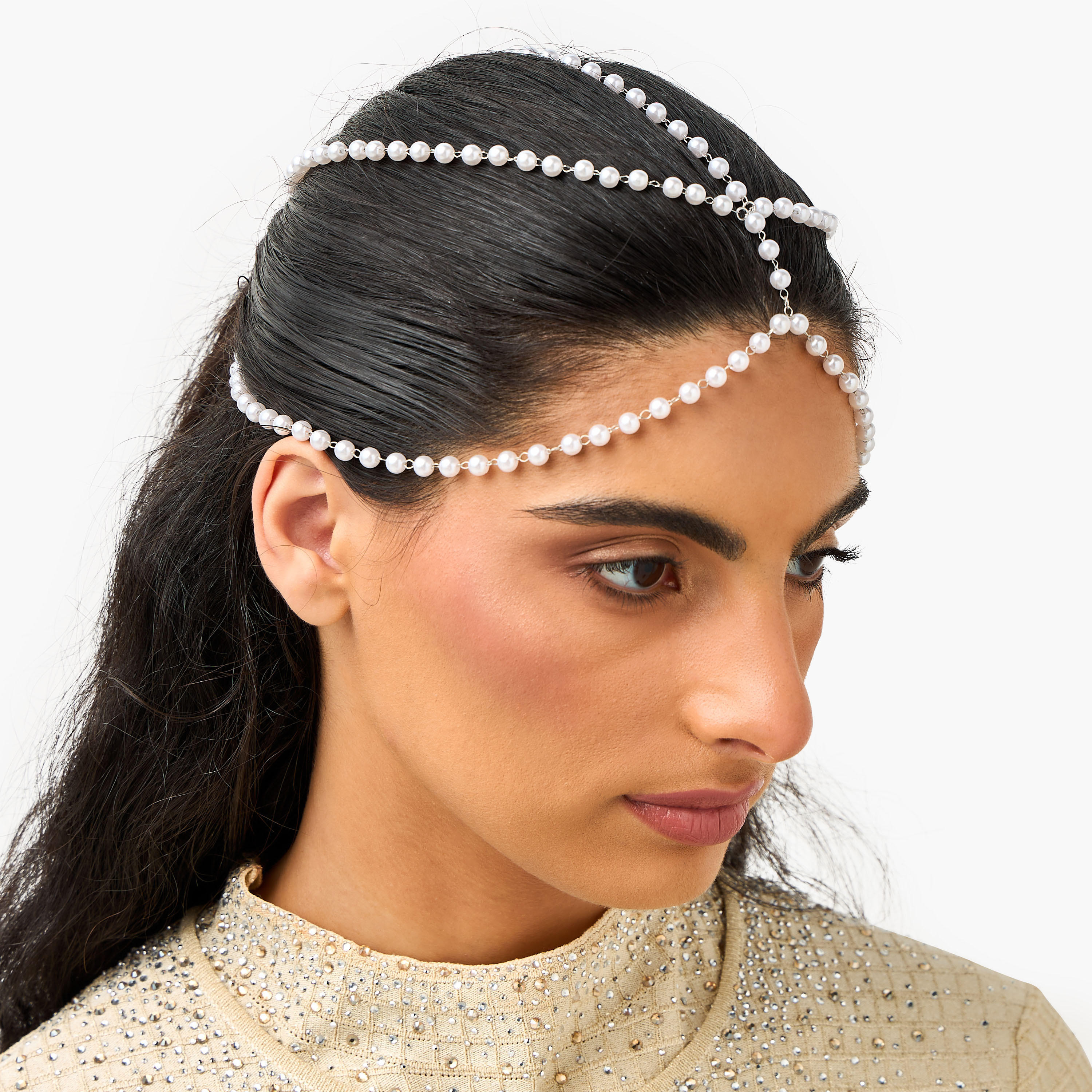Hair Chain with Pearl Embellishment-women-hairaccessories-others-image-1