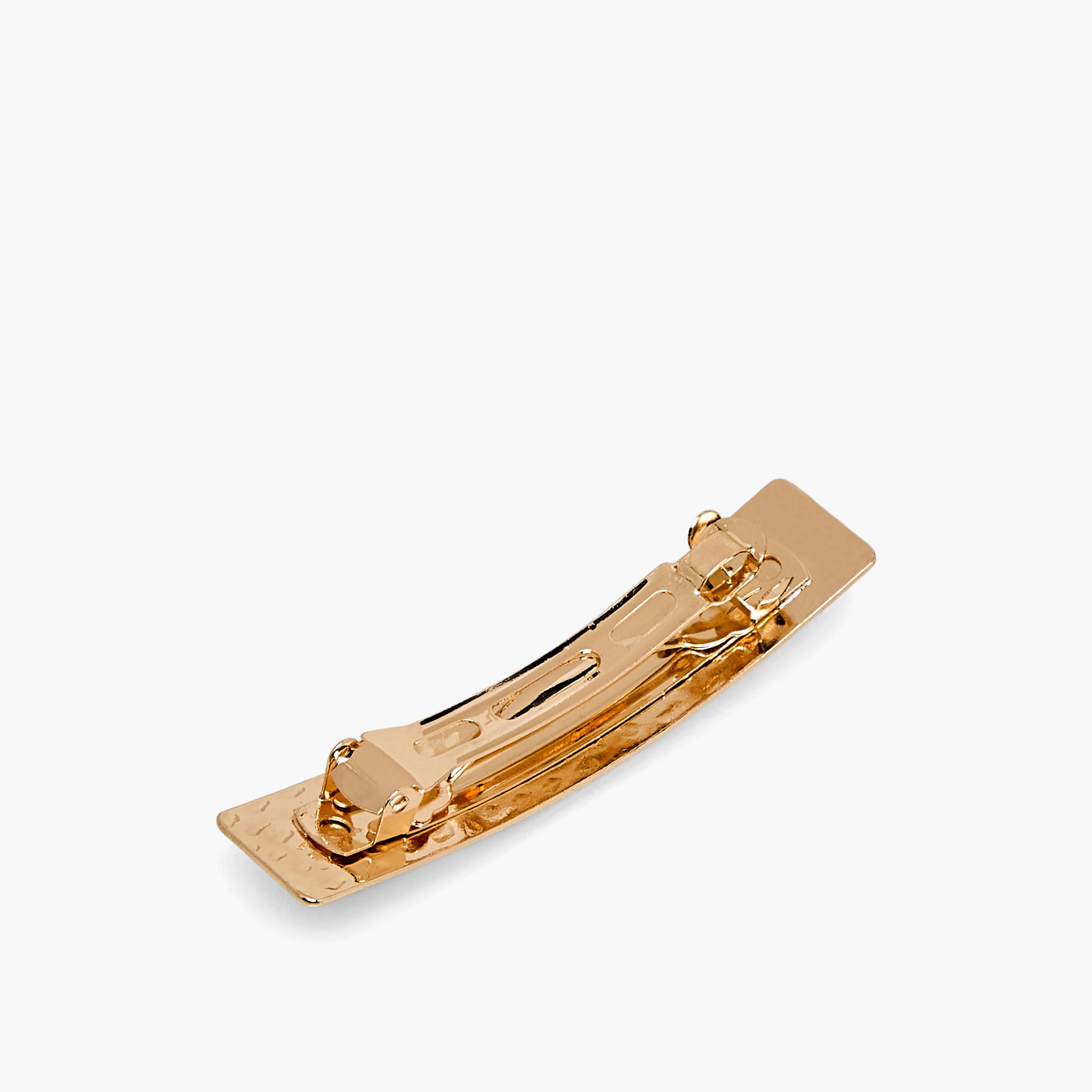 Rectangular Barrette Hair Clip with Hammered Design-women-hairaccessories-bands-image-3