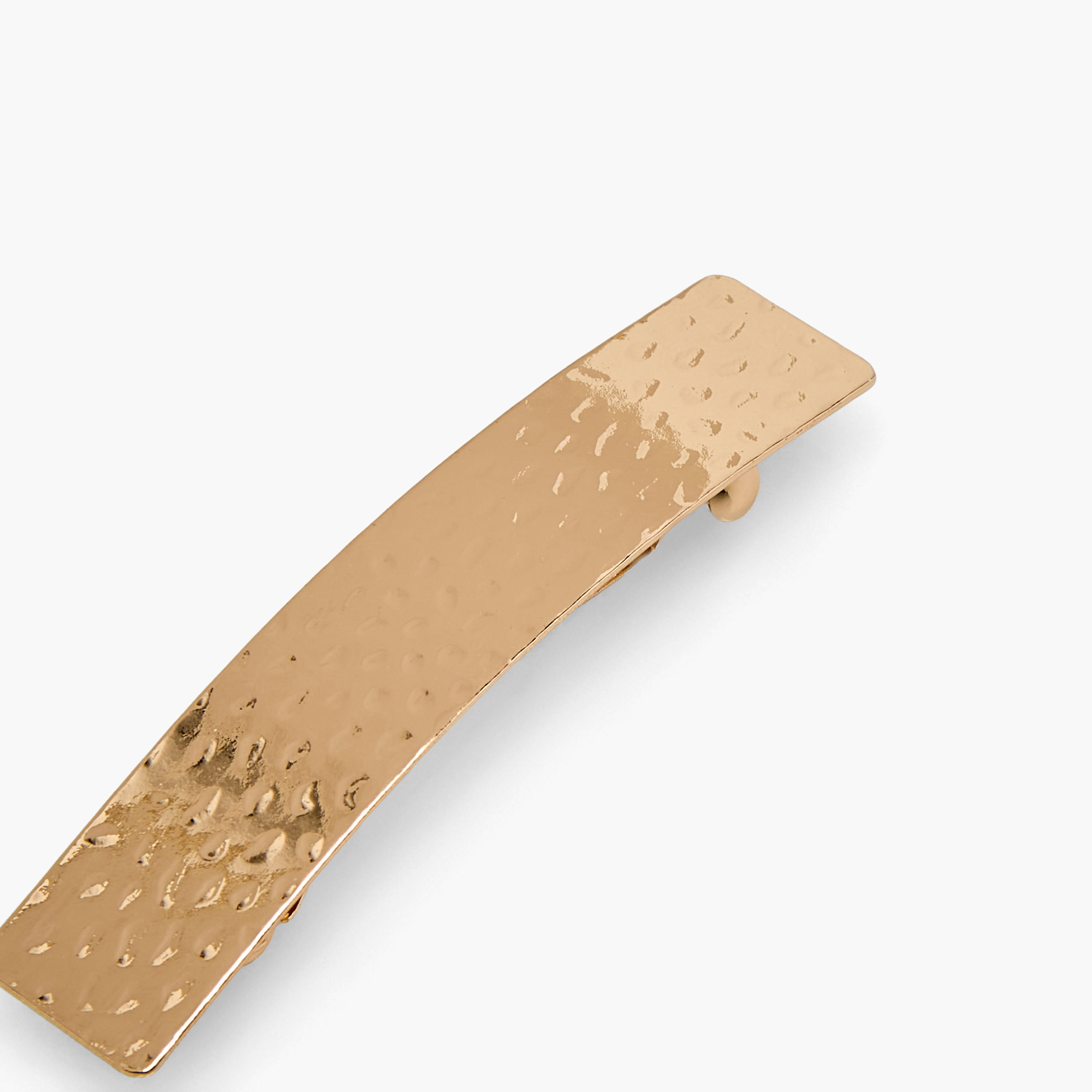Rectangular Barrette Hair Clip with Hammered Design-women-hairaccessories-bands-image-4