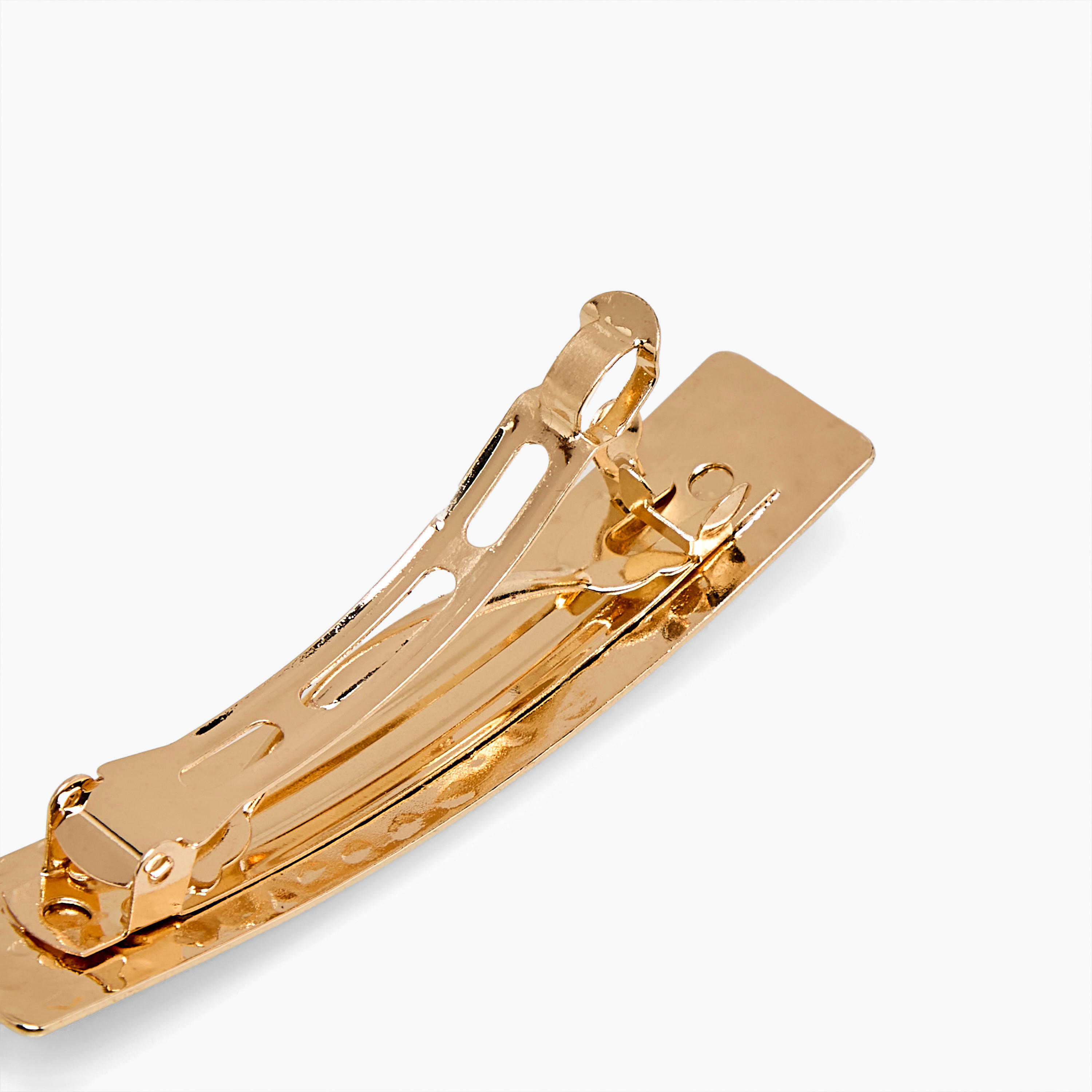 Rectangular Barrette Hair Clip with Hammered Design-women-hairaccessories-bands-image-5