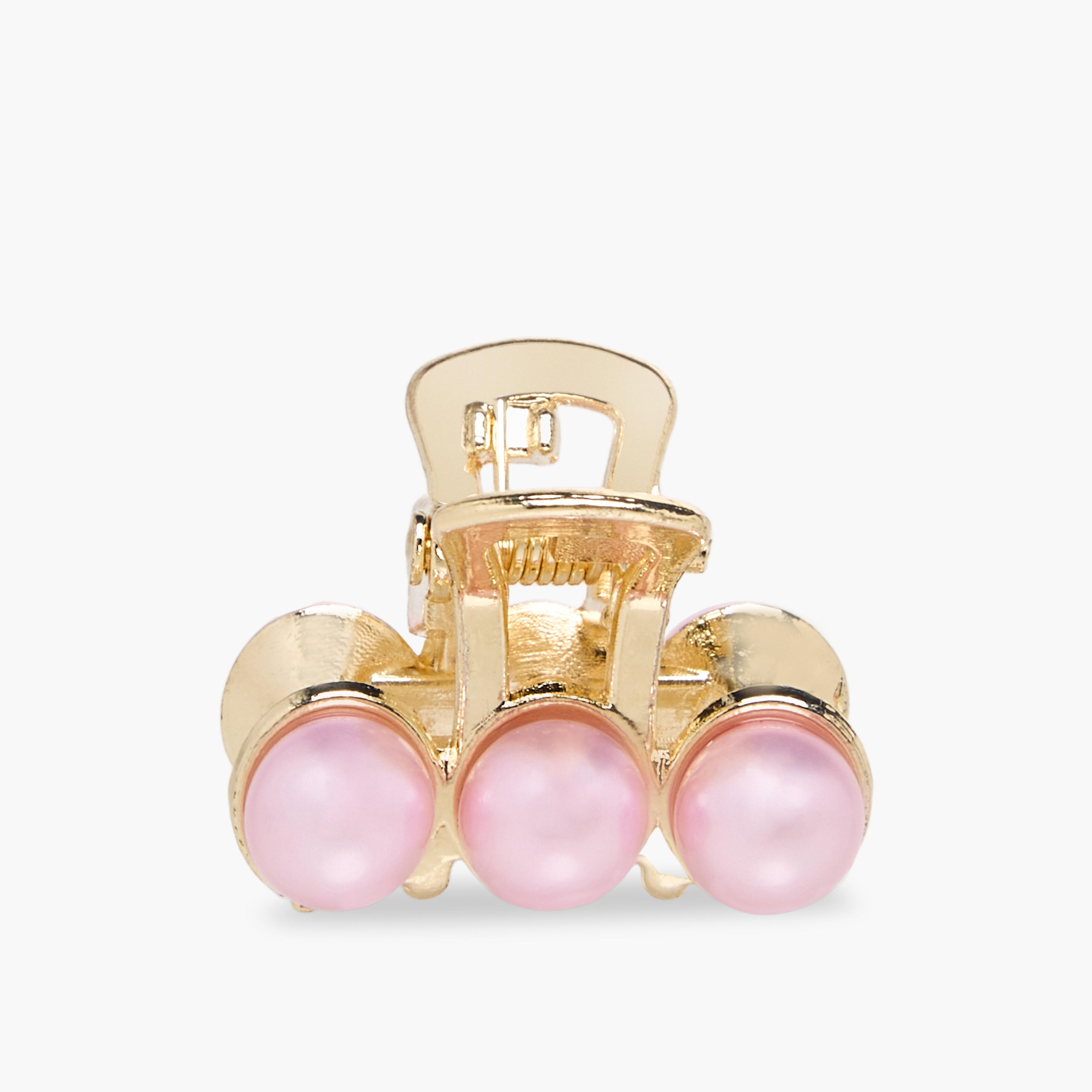 Pack of 3 Metallic Hair Clamps with Pearl Detail-women-hairaccessories-clamps-image-2