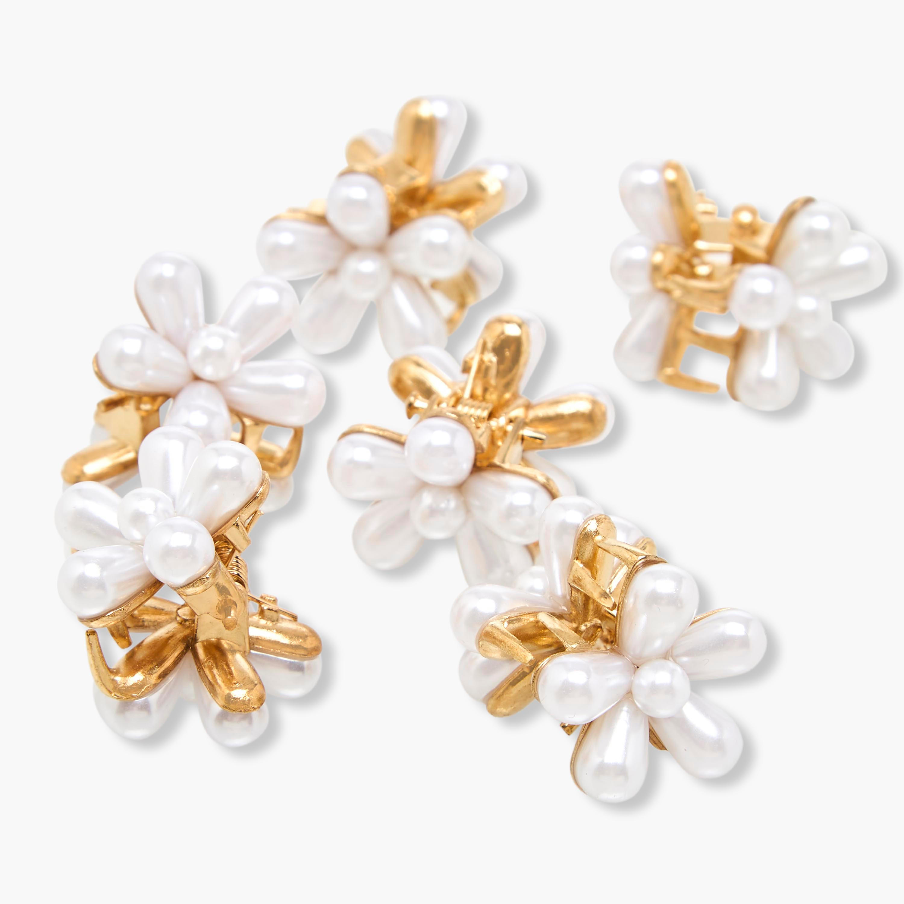 طقم مشابك شعر زهري مزينة باللؤلؤ 6 قطع-women-hairaccessories-clamps-image-6