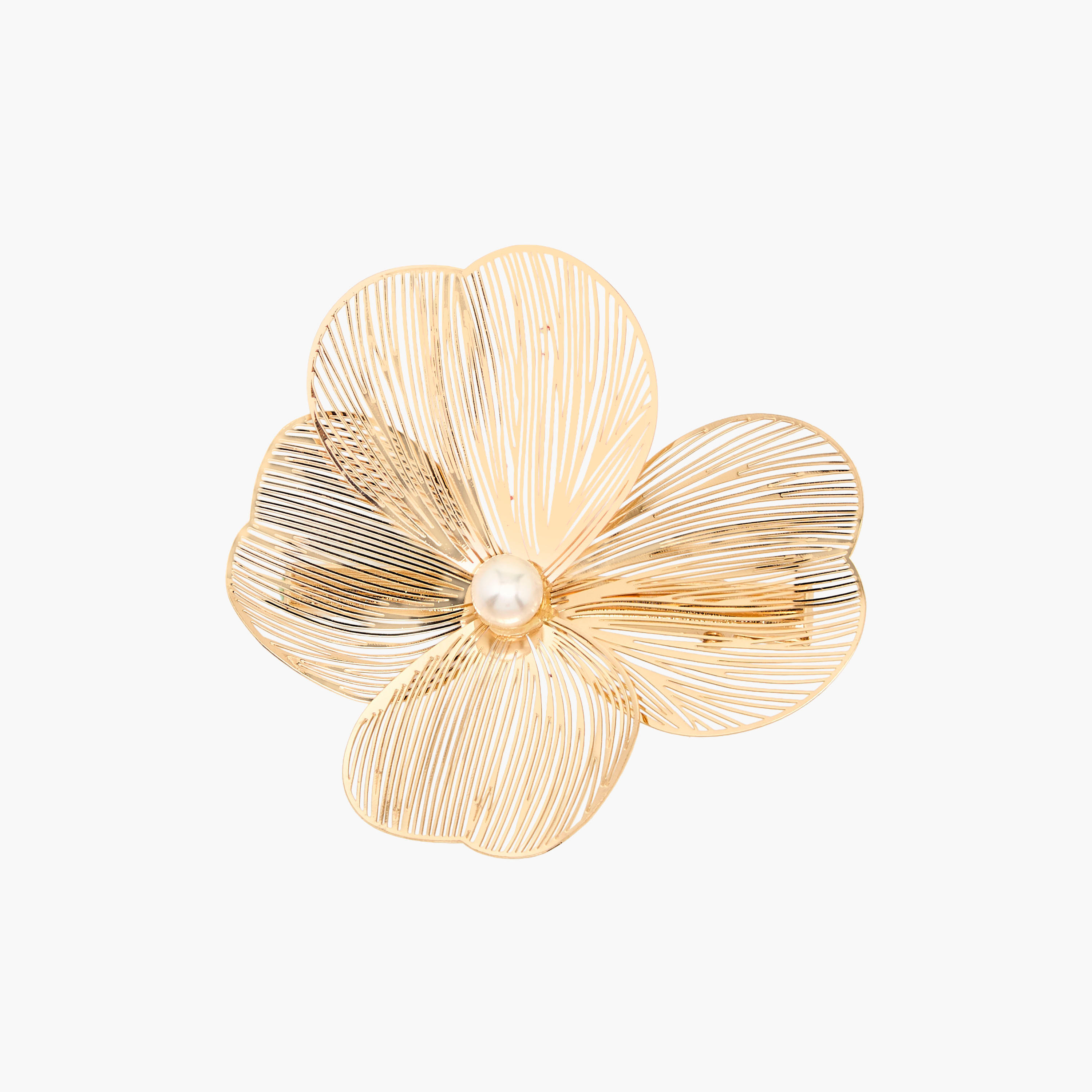 Floral Hair Clip with Pearl Embellishment-women-hairaccessories-clips-image-1