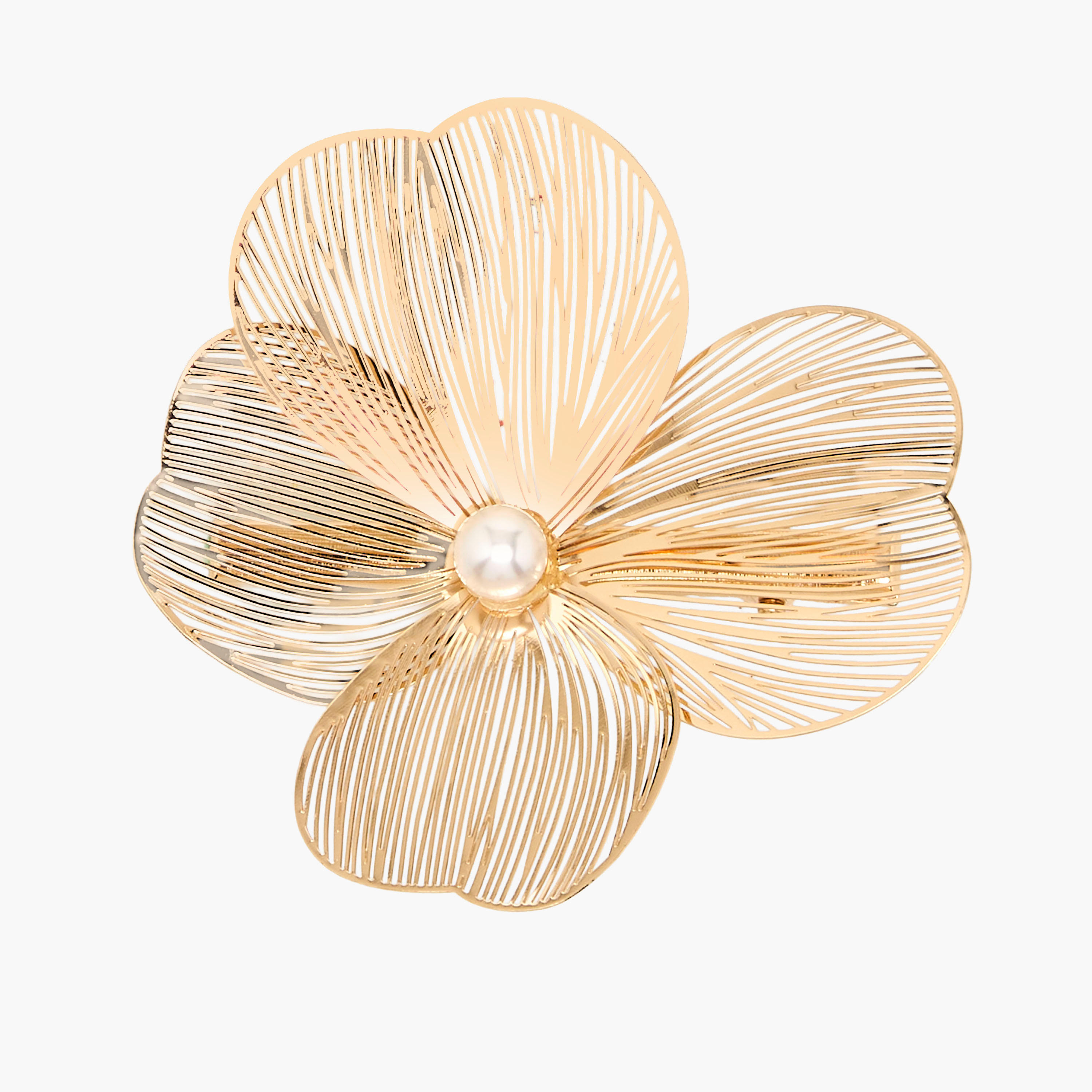 Floral Hair Clip with Pearl Embellishment-women-hairaccessories-clips-image-4